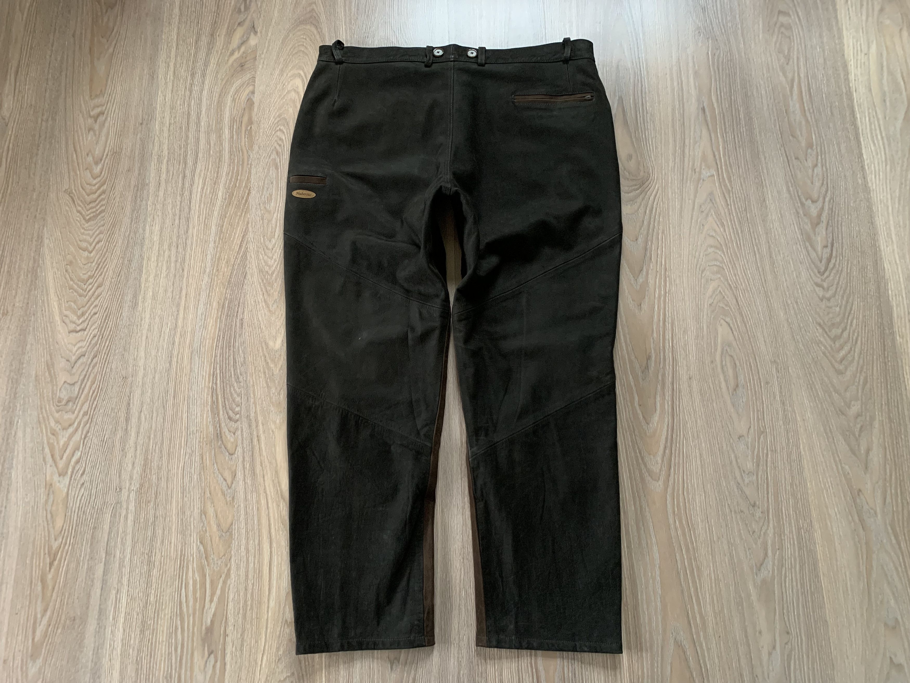 Hunter Vintage Hubertus Hunting Heavy Leather Trousers Pant Size US 44 / EU 60 - 3 Thumbnail
