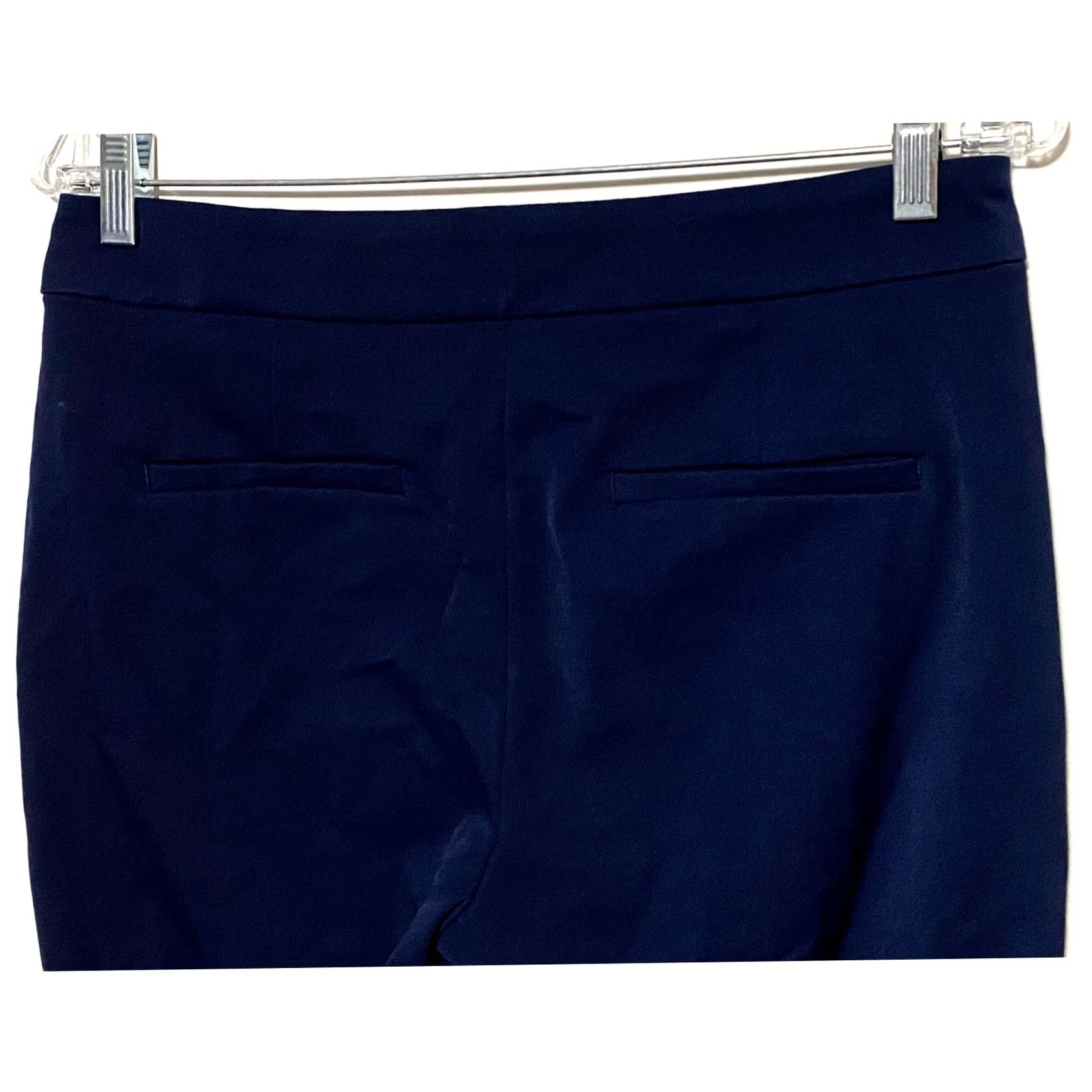 Ann Taylor Loft Navy Blue Sailor Pants 4P Nautical Gold Crest Buttons Quiet Luxury Size 27" / US 4 / IT 40 - 7 Thumbnail
