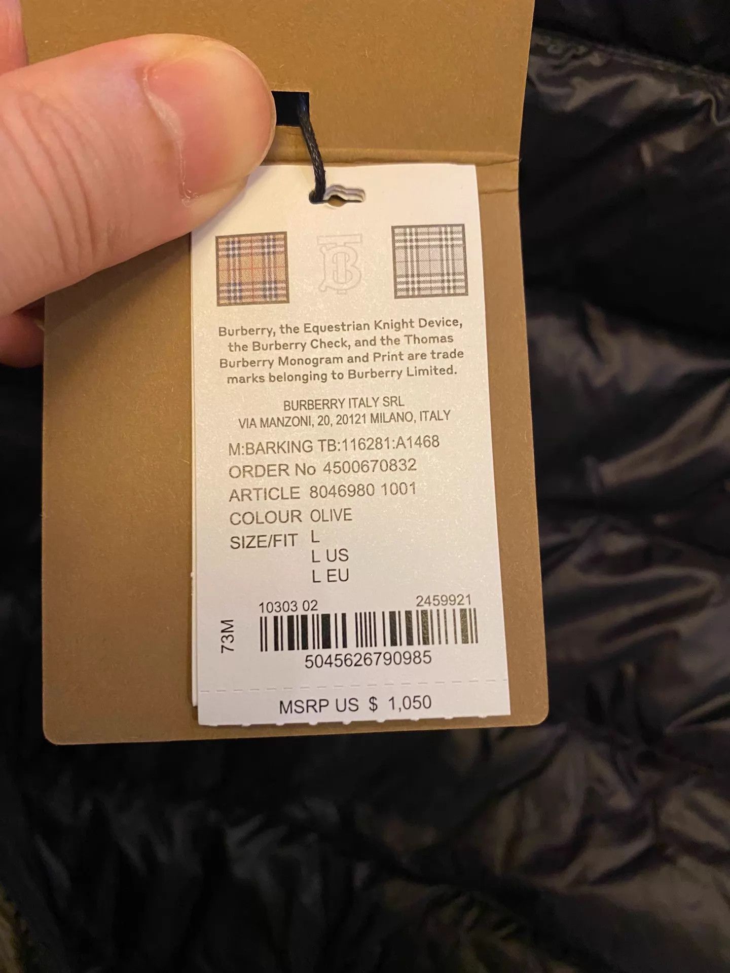 Burberry Burberry 90% White Goose Down WP Windproof Jacket Size US M / EU 48-50 / 2 - 6 Thumbnail