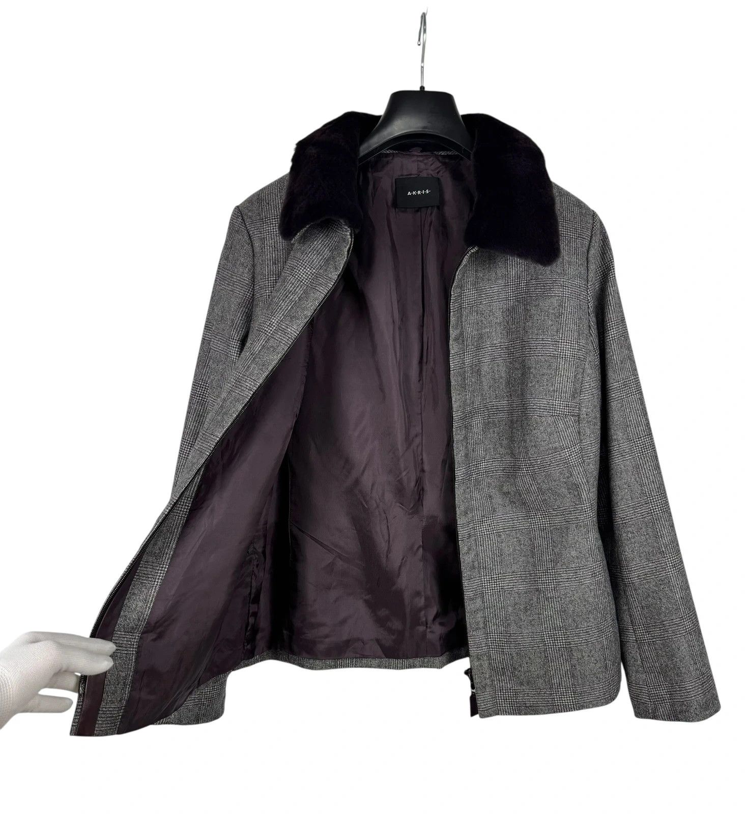 Akris Akris Wool Plaid Jacket Collared size US14 D44 Size XL / US 12-14 / IT 48-50 - 12 Thumbnail