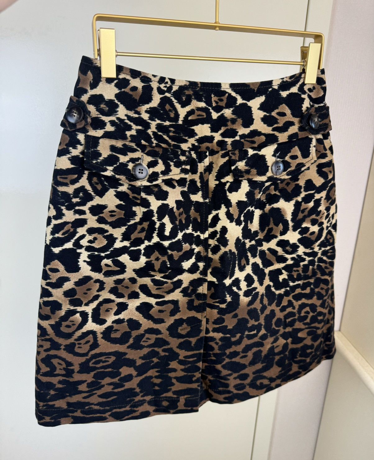 Sportmax Sportmax by Max Mara leopard print mini skirt cotton denim S Size 26" / US 2 / IT 38 - 9 Thumbnail