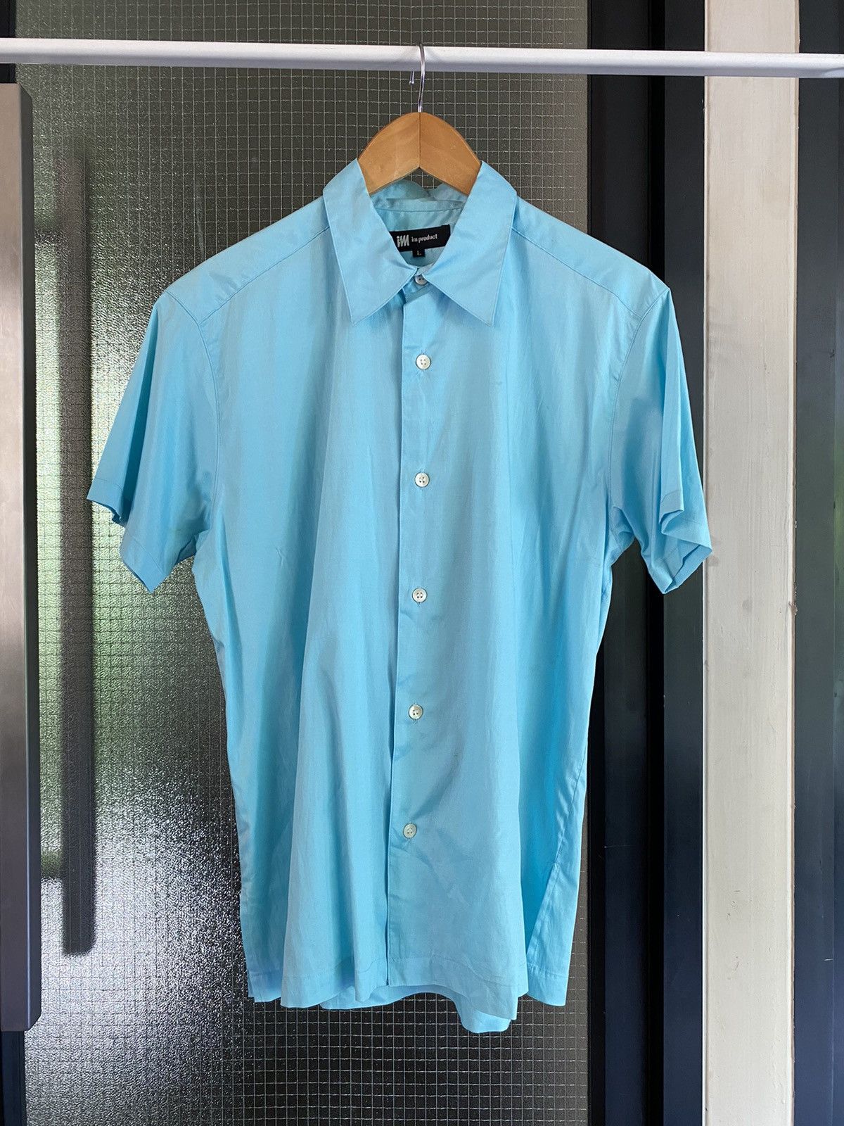 Issey Miyake im product Issey Miyake Light Blue Short-Sleeve Shirt Size US L / EU 52-54 / 3 - 1 Thumbnail
