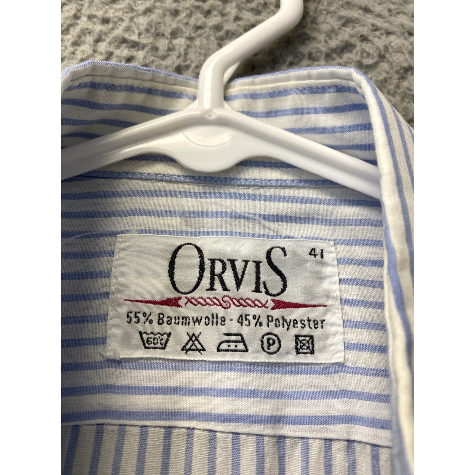 Orvis VINTAGE Orvis Shirt Large L Striped White Blue Button-Up Collared Long Sleeve Mens Size US L / EU 52-54 / 3 - 5 Thumbnail
