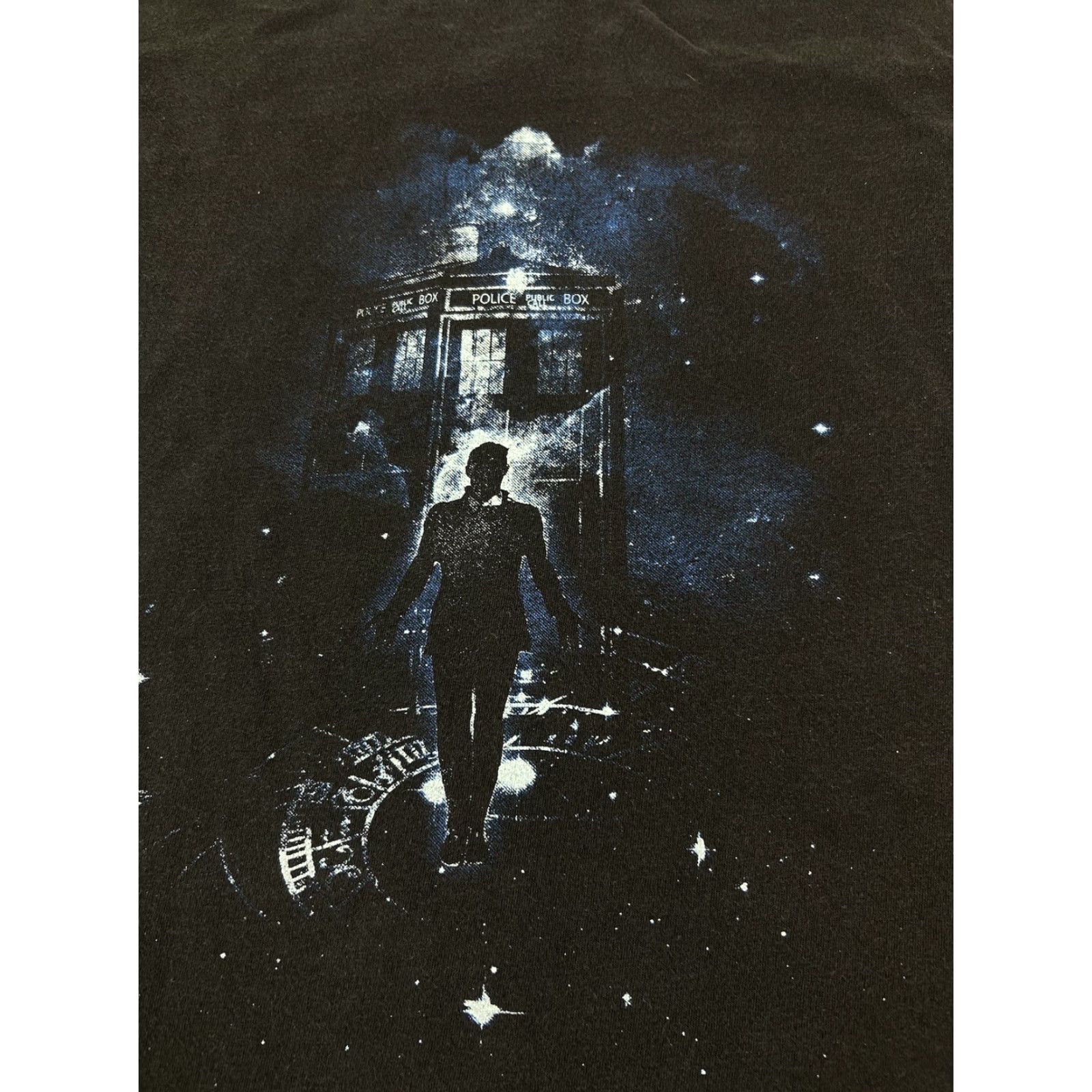 Vintage Dr Who Police Box Black Graphic T Shirt L Mens Regular Size Large Short Sleeve Graphic Print Size US L / EU 52-54 / 3 - 3 Thumbnail