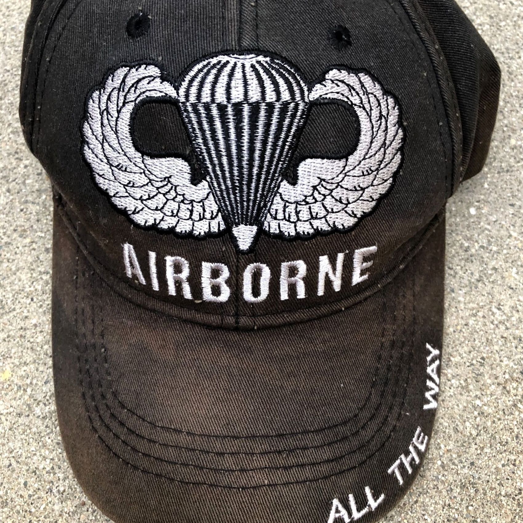 Vintage VTG Medals of America Airborne All The Way Hat Mens One Size Black Adjustable Baseball Cap Size ONE SIZE - 2 Thumbnail