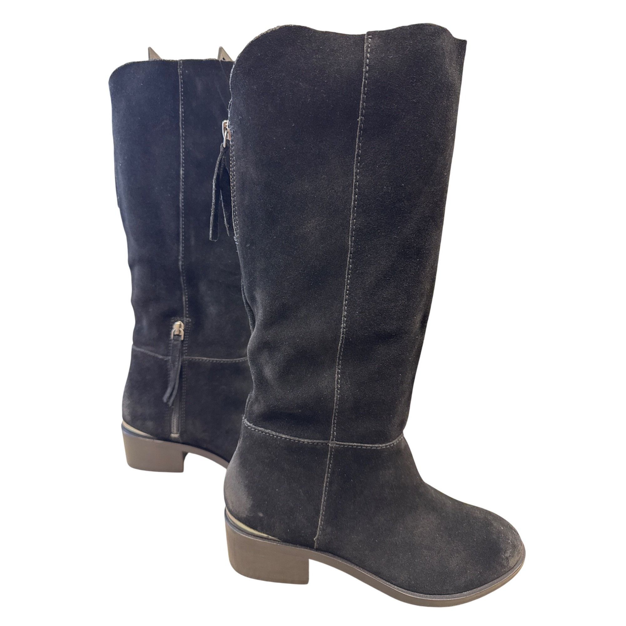 Designer Naughty Monkey Womens Black Suede Leather Riding Boots Size Size US 8.5 / IT 38.5 - 5 Thumbnail