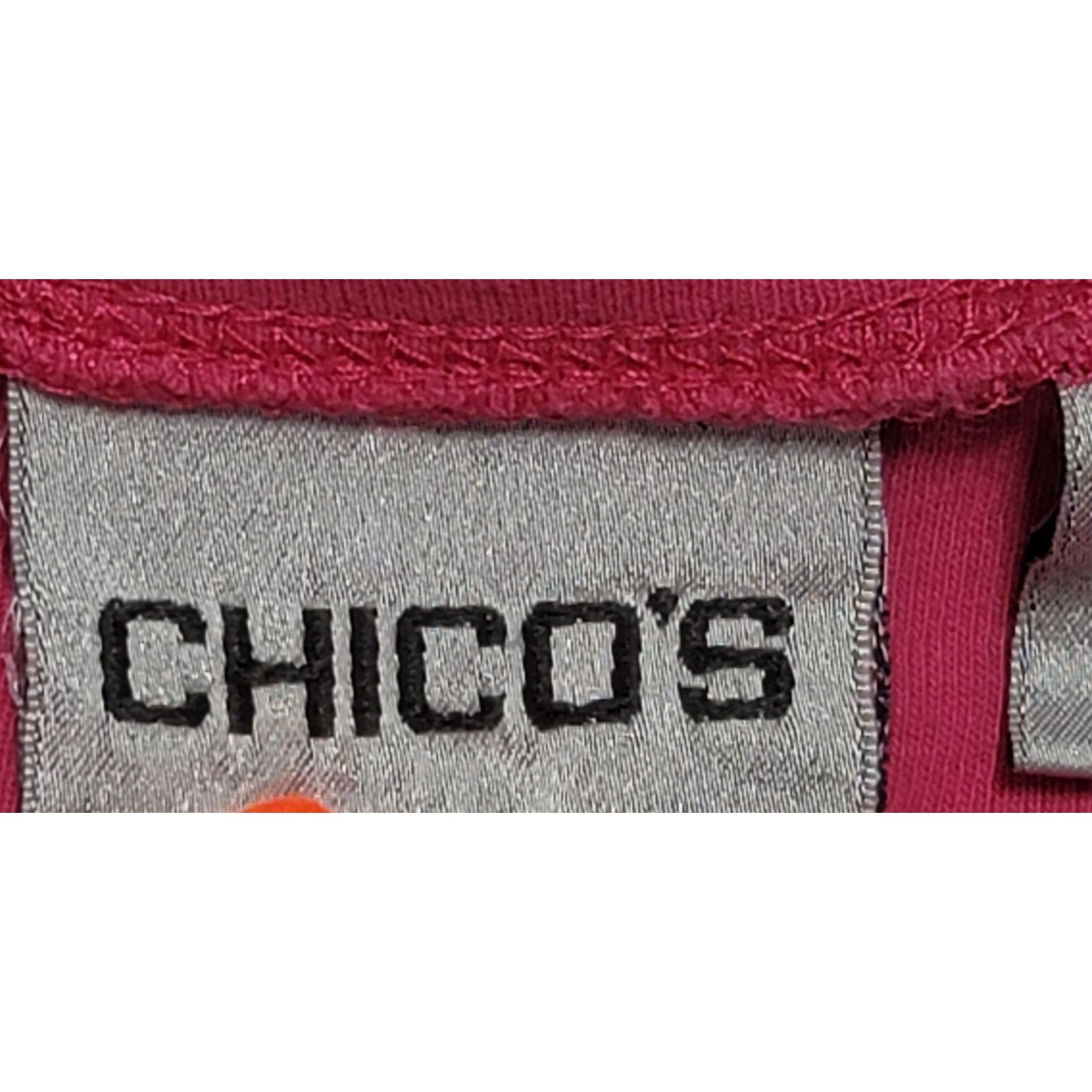 Chicos Chico's Pink V Neck Short Capped Sleeves Top 2 Large 12 14 Size L / US 10 / IT 46 - 3 Thumbnail