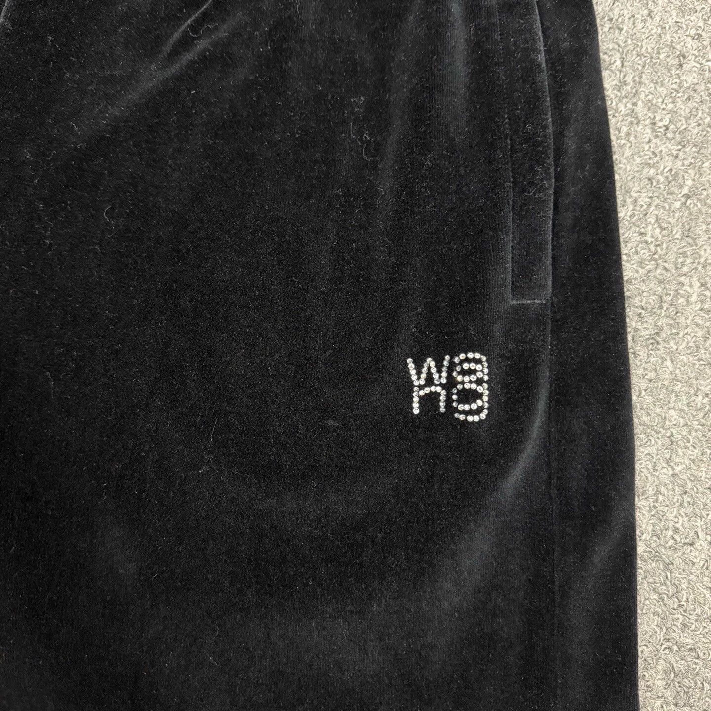Alexander Wang Alexander Wang 22 Black Cotton Velvet Crystal Track Short S Size 25" / US 0 / IT 36 - 3 Thumbnail