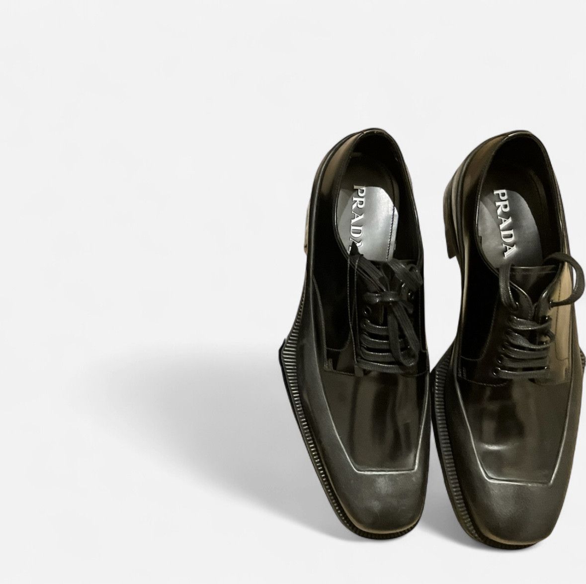Prada Prada Spazzolato Square Toe Derby Oxfords Size US 10 / EU 43 - 2 Thumbnail