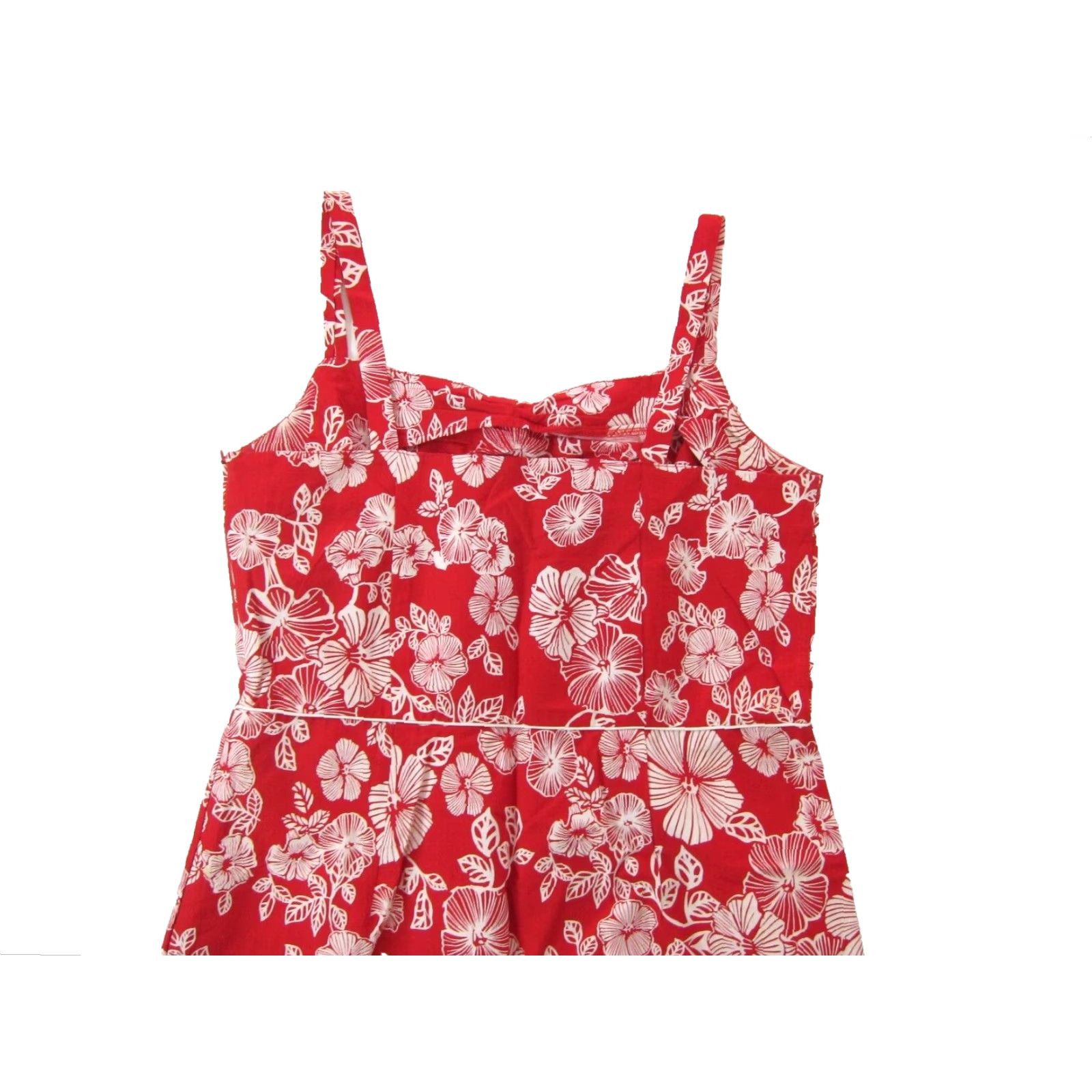Faded Glory Faded Glory 100% Cotton Red White Hawaiian Floral Tank Dress Women 10 Sun Maxi Sundress Dress Hawaiian Theme Womens 10 Size L / US 10 / IT 46 - 5 Thumbnail