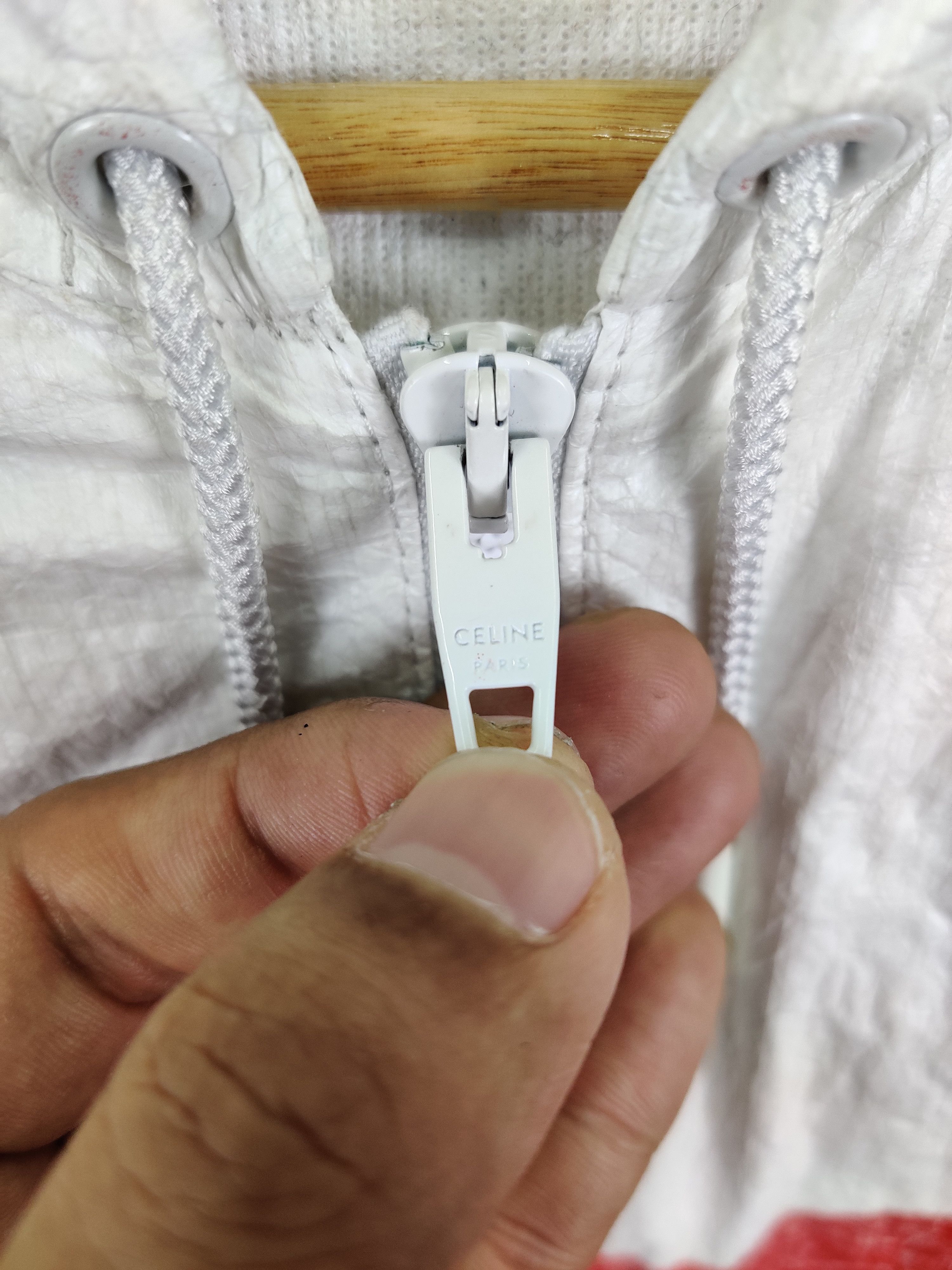 Celine Celine Paris White Logo Windbreaker Jacket Size US M / EU 48-50 / 2 - 10 Thumbnail