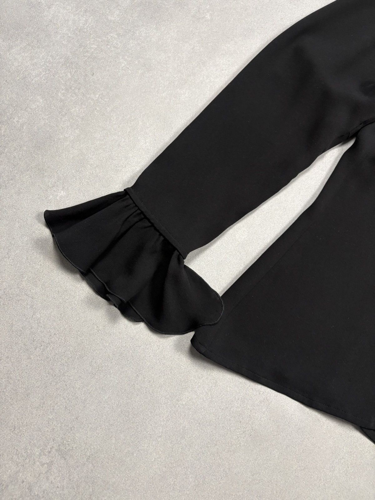 Escada Escada Black Silk Ruffle Blouse Vintage Luxury Womens Top 42 Size M / US 6-8 / IT 42-44 - 8 Thumbnail