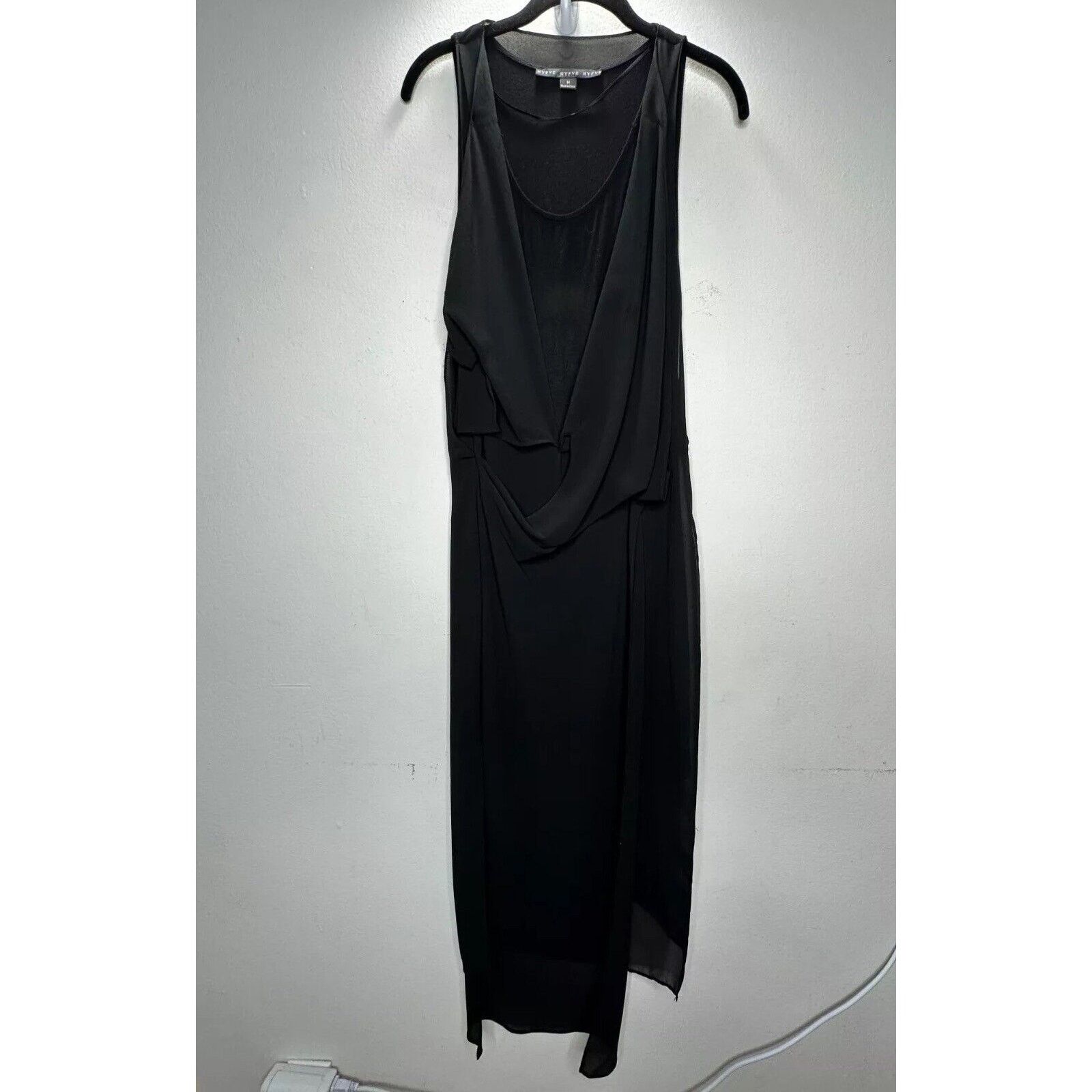 Other Hyfve Black Draped Sleeveless Faux Wrap Midi Dress Med Size M / US 6-8 / IT 42-44 - 1 Thumbnail