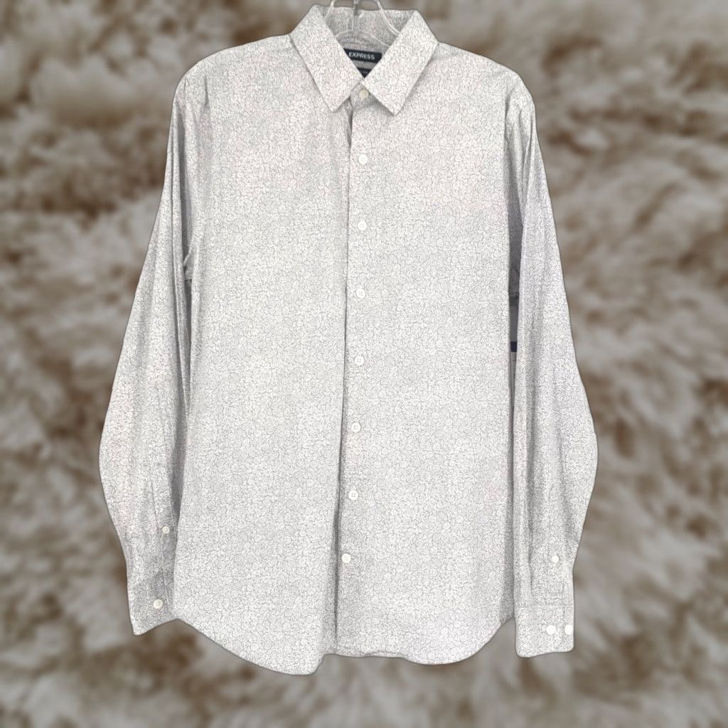 express men's white dress shirt Men's White Slim Fit Dress Shirts
