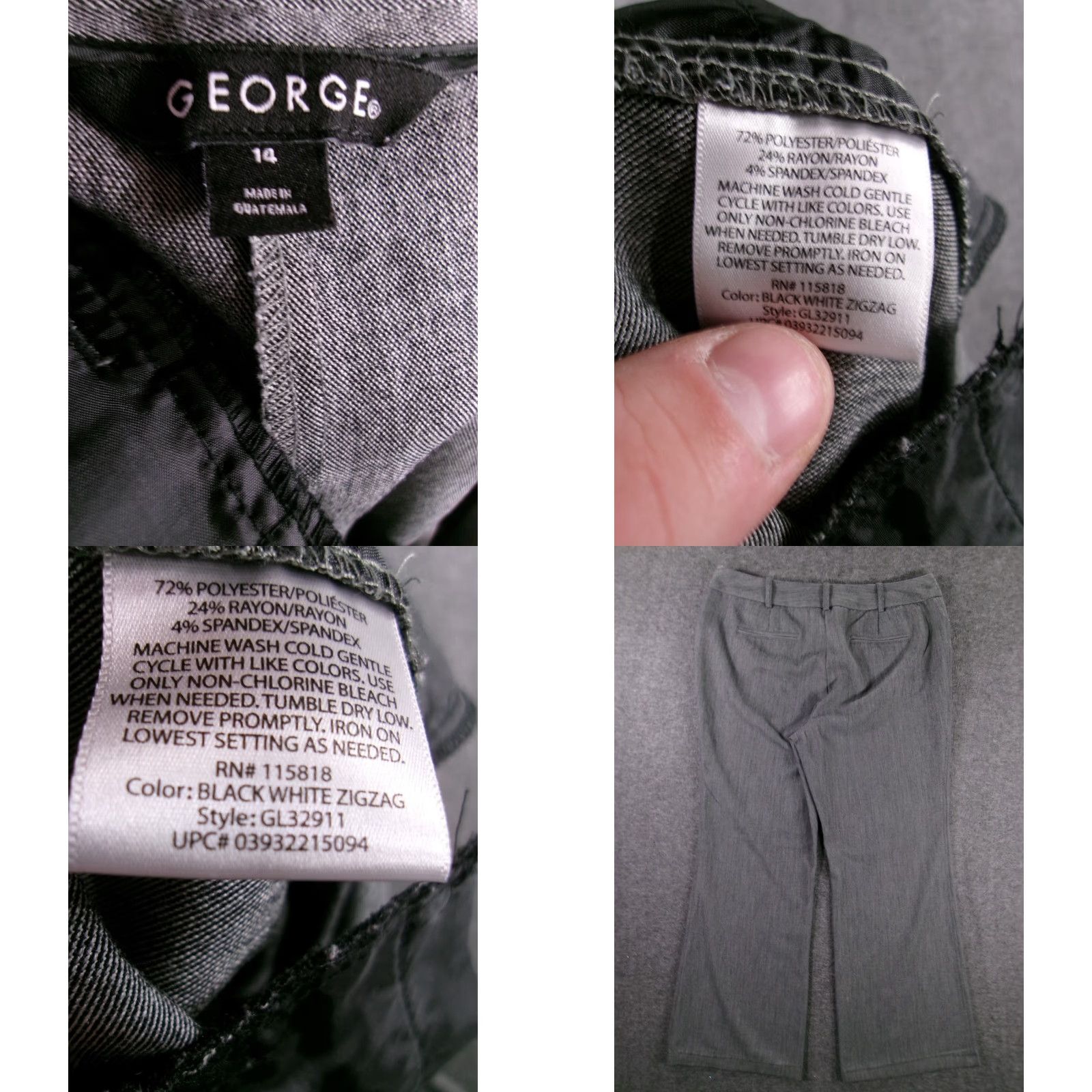 George George Pants Women 14 Gray Capsule Office Work Dress Pants City Casual Stretch Straight 29in Inseam Regular Size 36" / US 14 / IT 50 - 8 Thumbnail