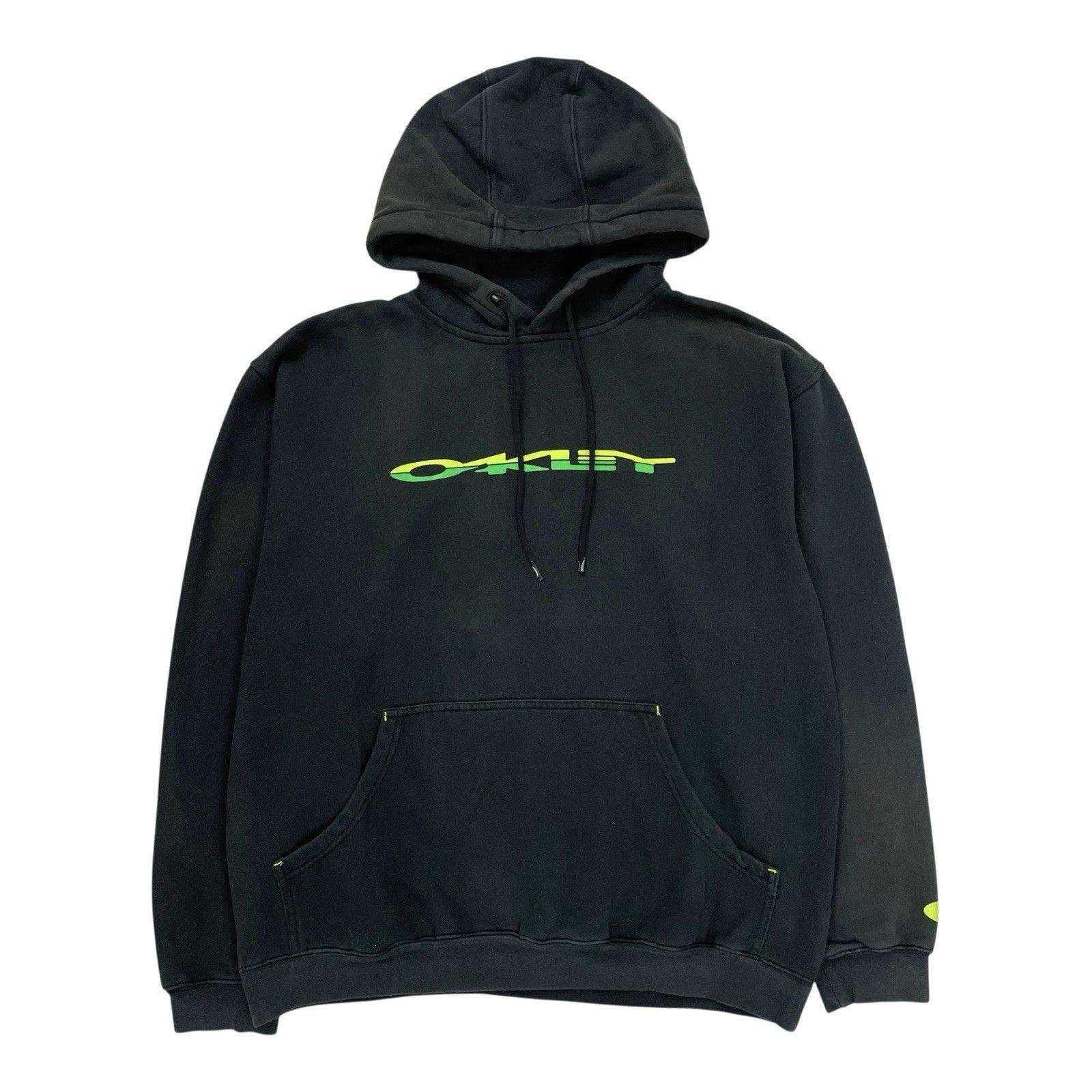 Vintage Oakley Hoodie Spell Out Logo Software Black Medium M