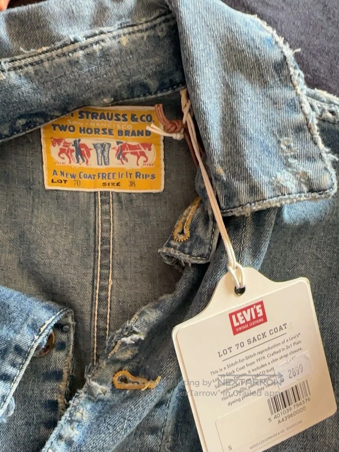 Levi's Levi's 150th Anniversary 70s Sack Coat. Size US M / EU 48-50 / 2 - 7 Thumbnail