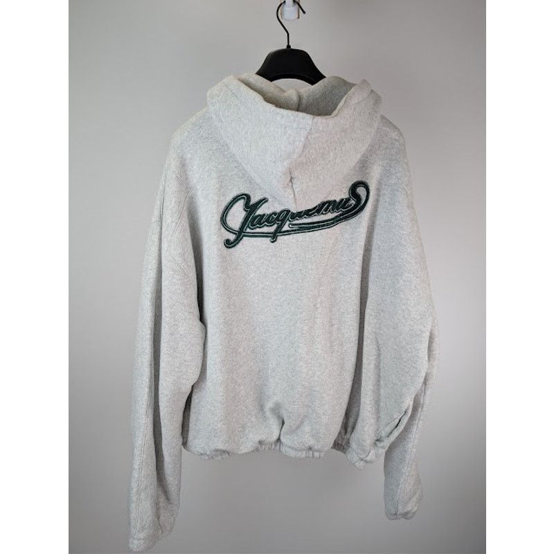 Jacquemus o1rshd1 Oversized Zip-Up Torneo Hoodie in Athletic Club Grey Size US XL / EU 56 / 4 - 1 Thumbnail