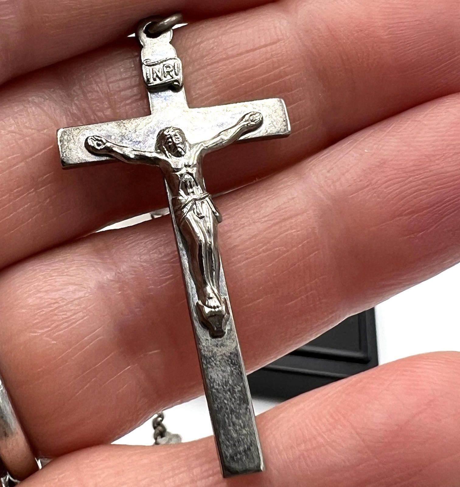 Other DIROMA Sterling Silver Rosary Crucifix Mary Medal Necklace Size ONE SIZE - 5 Thumbnail