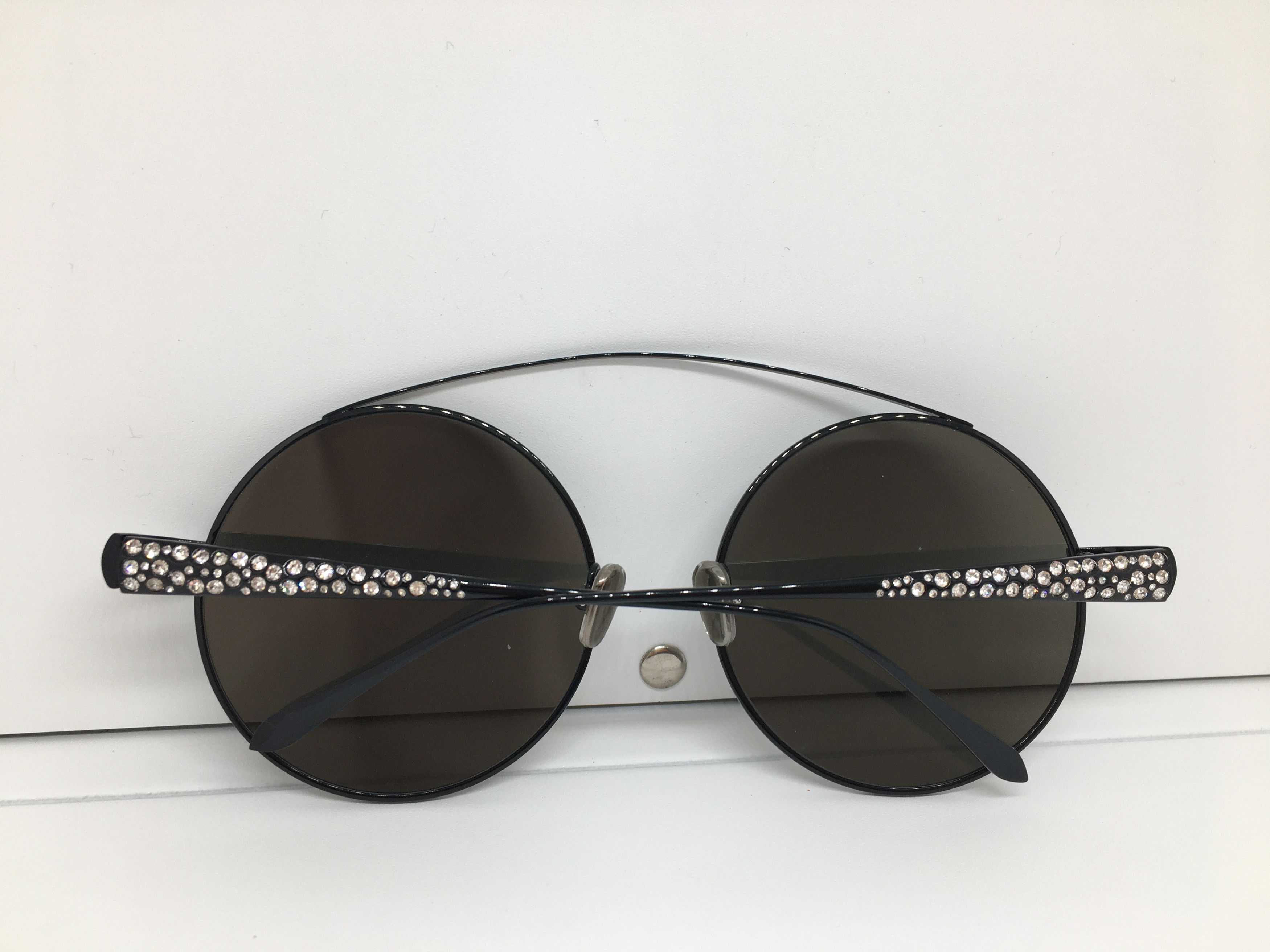Linda Farrow Linda Farrow Black Titanium Round Sunglasses Frame Size ONE SIZE - 9 Thumbnail