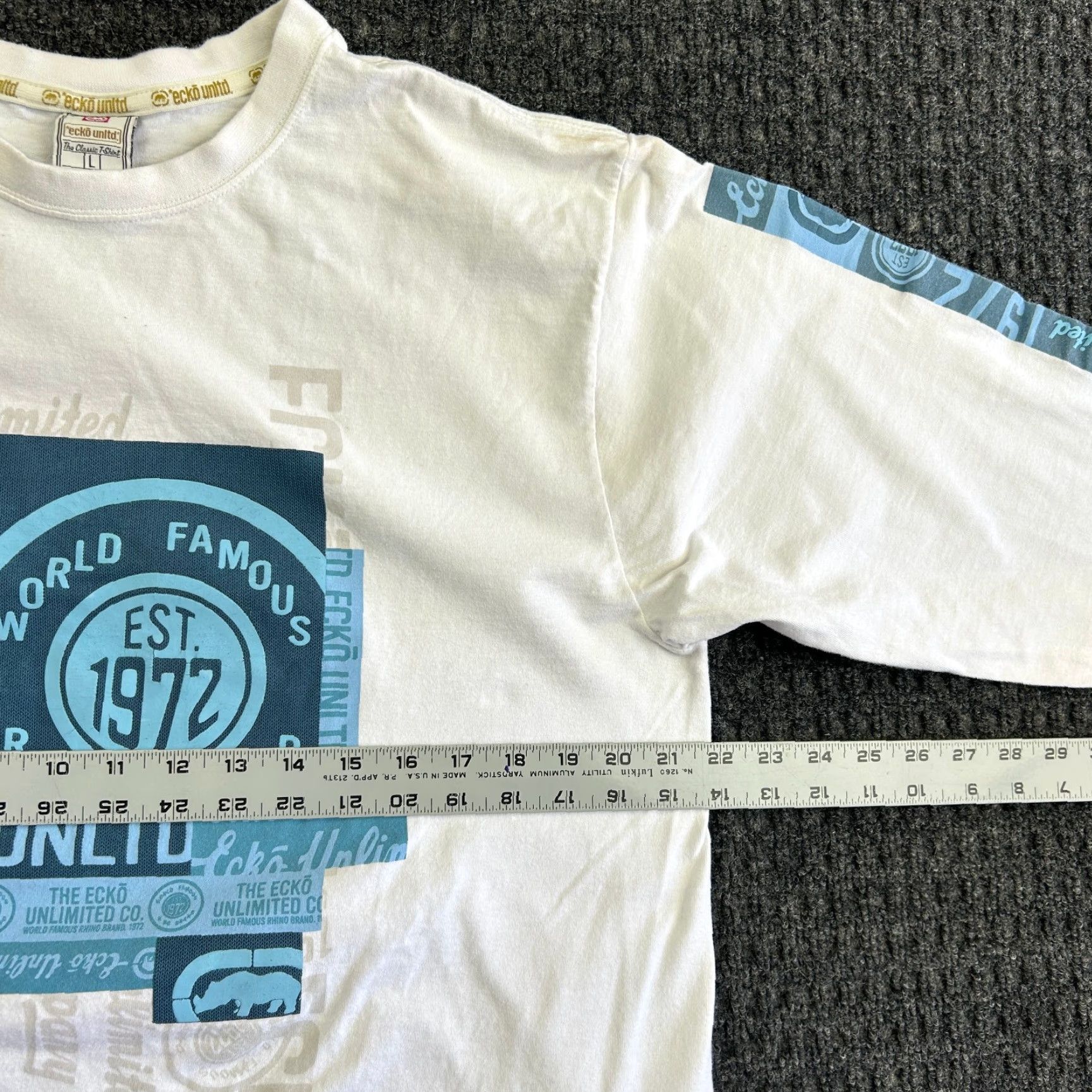 Ecko Unltd. VINTAGE Ecko Unltd. Shirt L White Graphic Sleeve Long Sleeve Crew Neck Mens 90s Hip Hop Streetwear Size US L / EU 52-54 / 3 - 6 Thumbnail