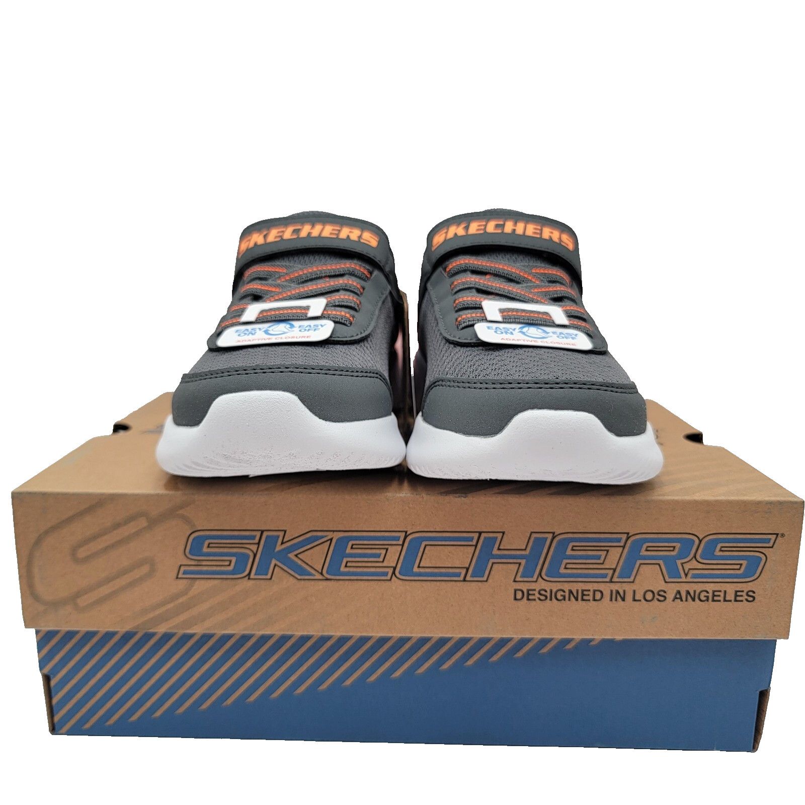 SKECHERS SKECHERS Bounder Kids Sz 13 Charcoal/Orange 403908L/CCOR NIB Size US 11 / IT 41 - 4 Thumbnail
