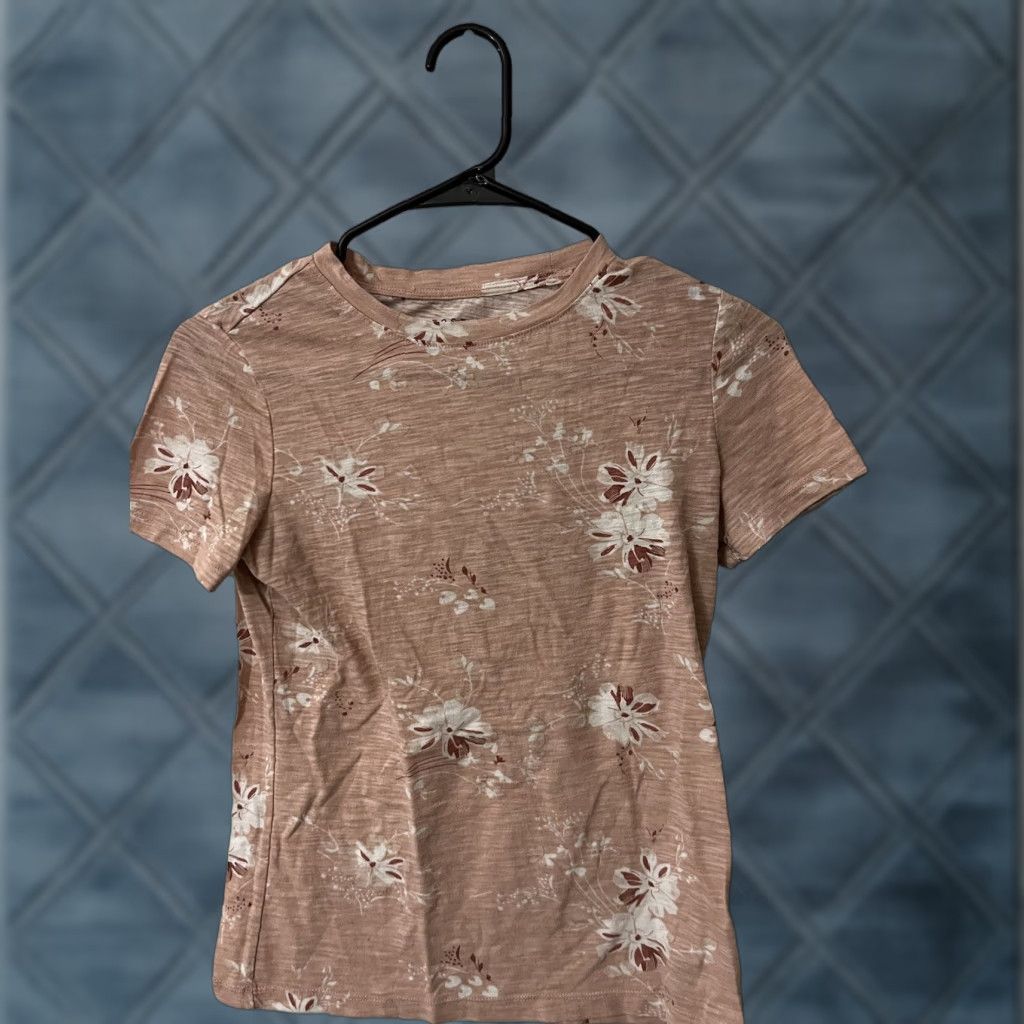 Vintage Aero Womens T-Shirt Crew Pink Floral Graphic Logo Tee Small Lightweight Cotton Polyester Short Sleeve Crew Neck Size S / US 4 / IT 40 - 1 Thumbnail