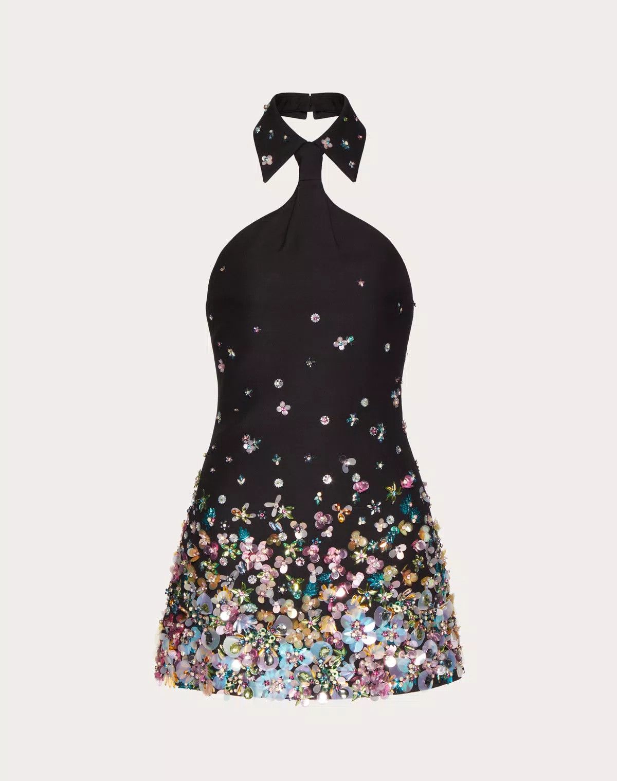 Valentino o1s1wg110625 Embrodiered Crepe Couture Short Dress in Black Size XL / US 12-14 / IT 48-50 - 1 Thumbnail