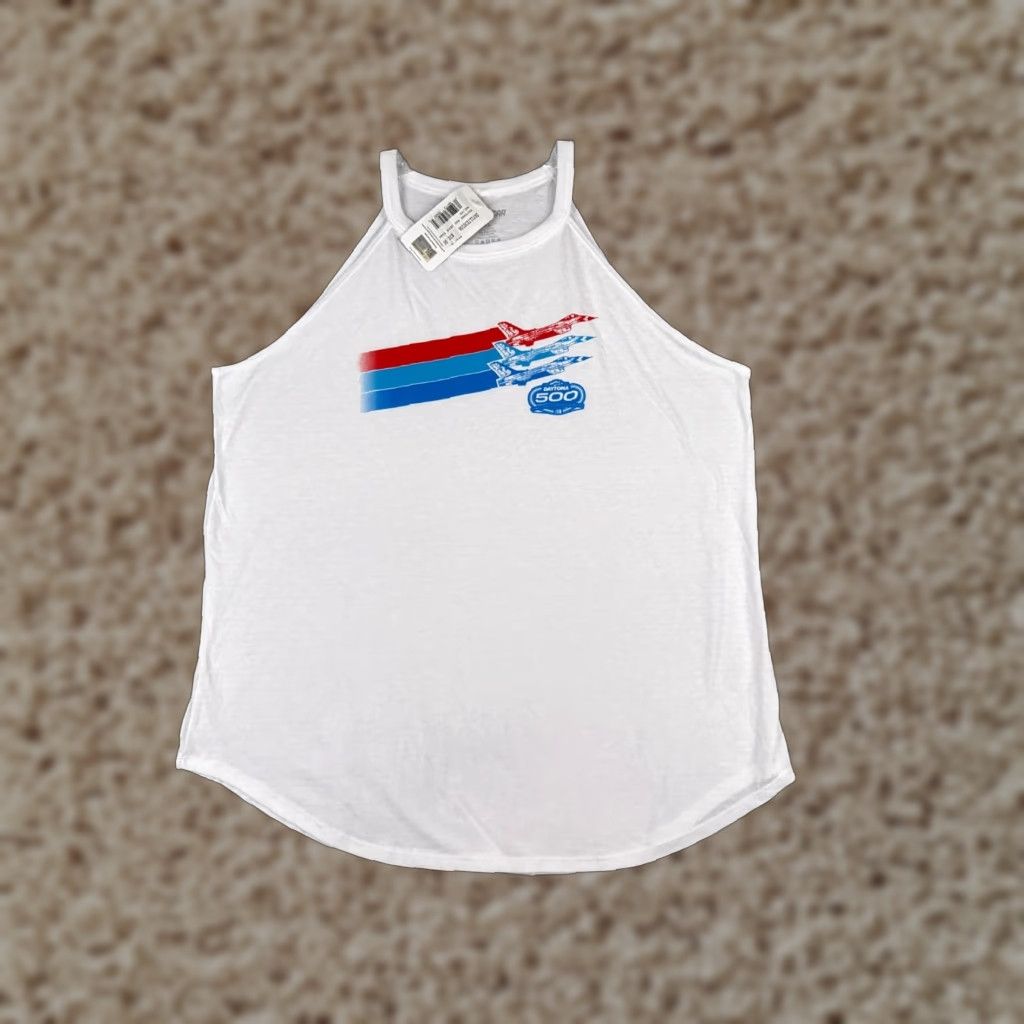 NASCAR Nascar Shirt Women 2XL White Sleeveless Tank Daytona 500 Thunderbirds F-16 Cowboy Outdoor Classic 90s Mens? Size XXL / US 16-18 / IT 52-54 - 1 Thumbnail