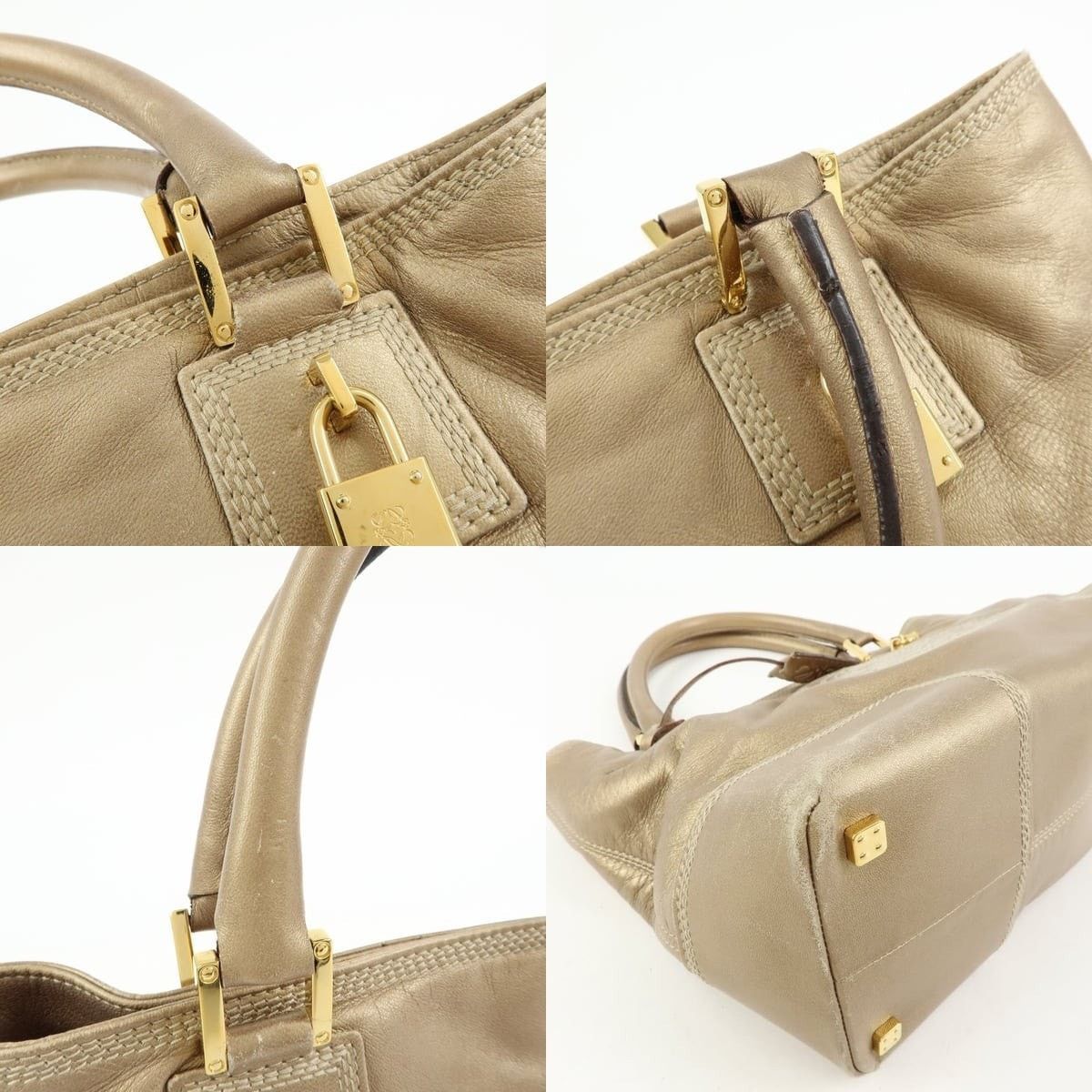 Loewe Loewe Anagram Nappa Leather Tote Gold Size ONE SIZE - 4 Thumbnail