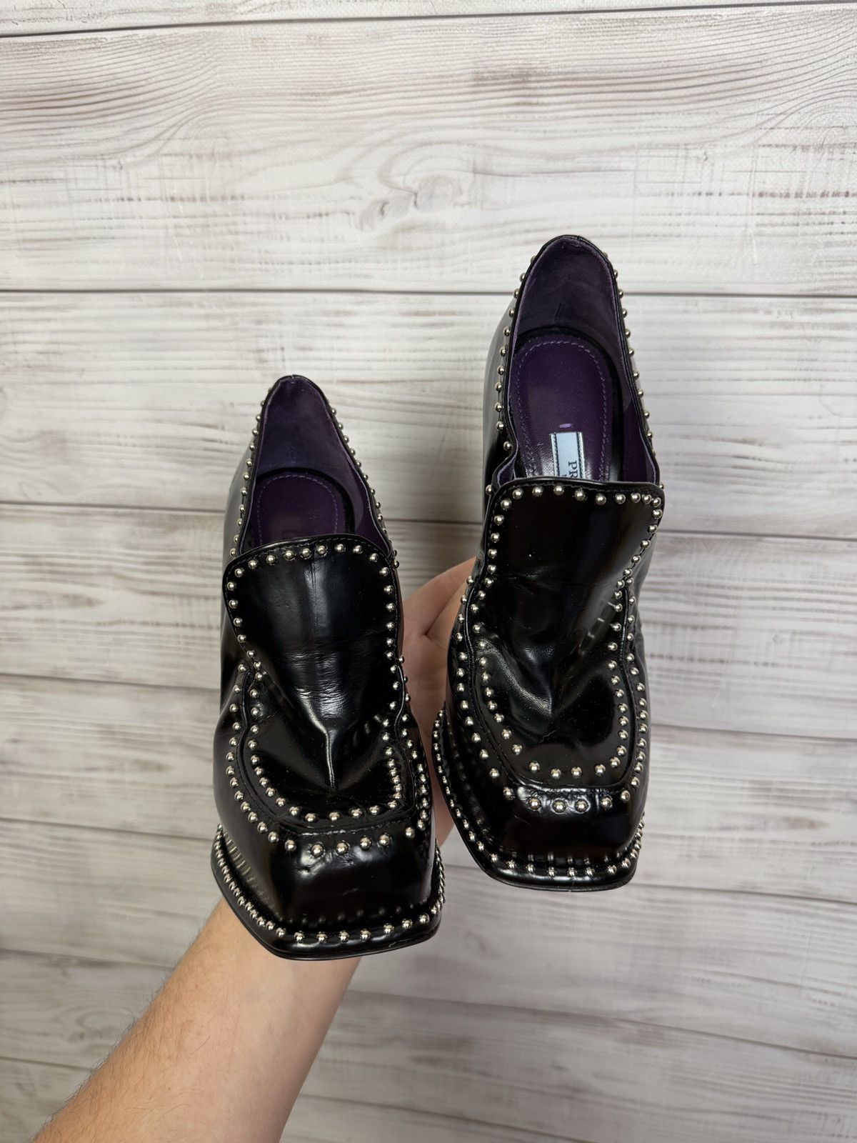 Prada Vintage Prada Women Shoes Archival Metal Logo Size US 7 / IT 37 - 2 Thumbnail