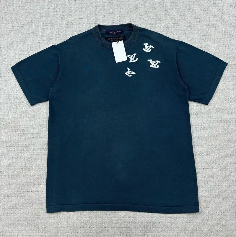 Louis Vuitton Summer Dark Green Cotton T-Shirt 0089