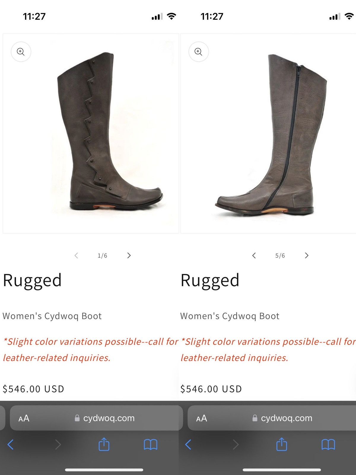 CYDWOQ RARE RUGGED Hand Made USA Leather Knee High Hessian Boots 38 Size US 8 / IT 38 - 2 Thumbnail