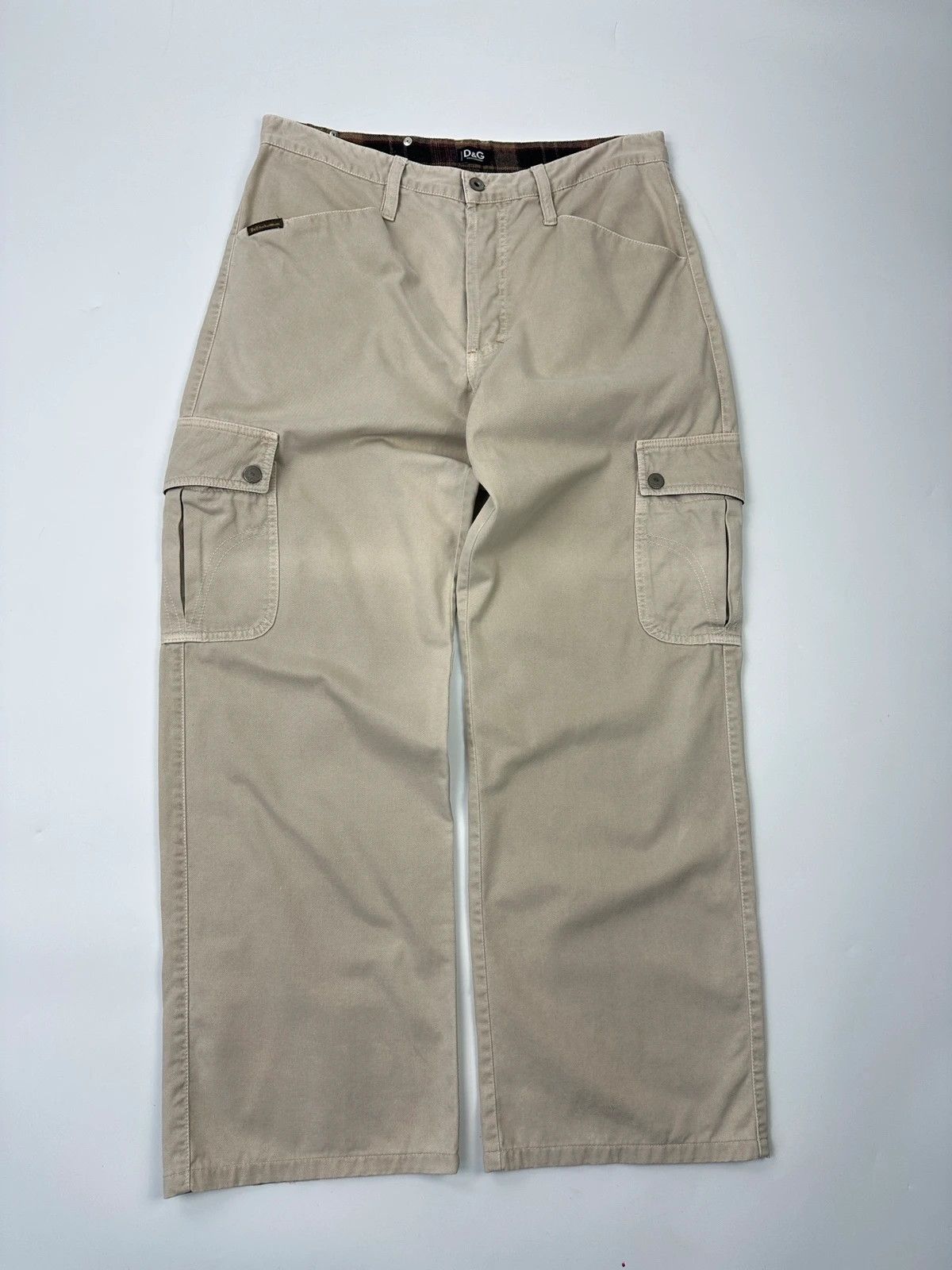 Dolce & Gabbana Dolce & Gabbana 00’s Beige Cargo Wide Legs Pants Size US 26 / EU 42 - 1 Thumbnail
