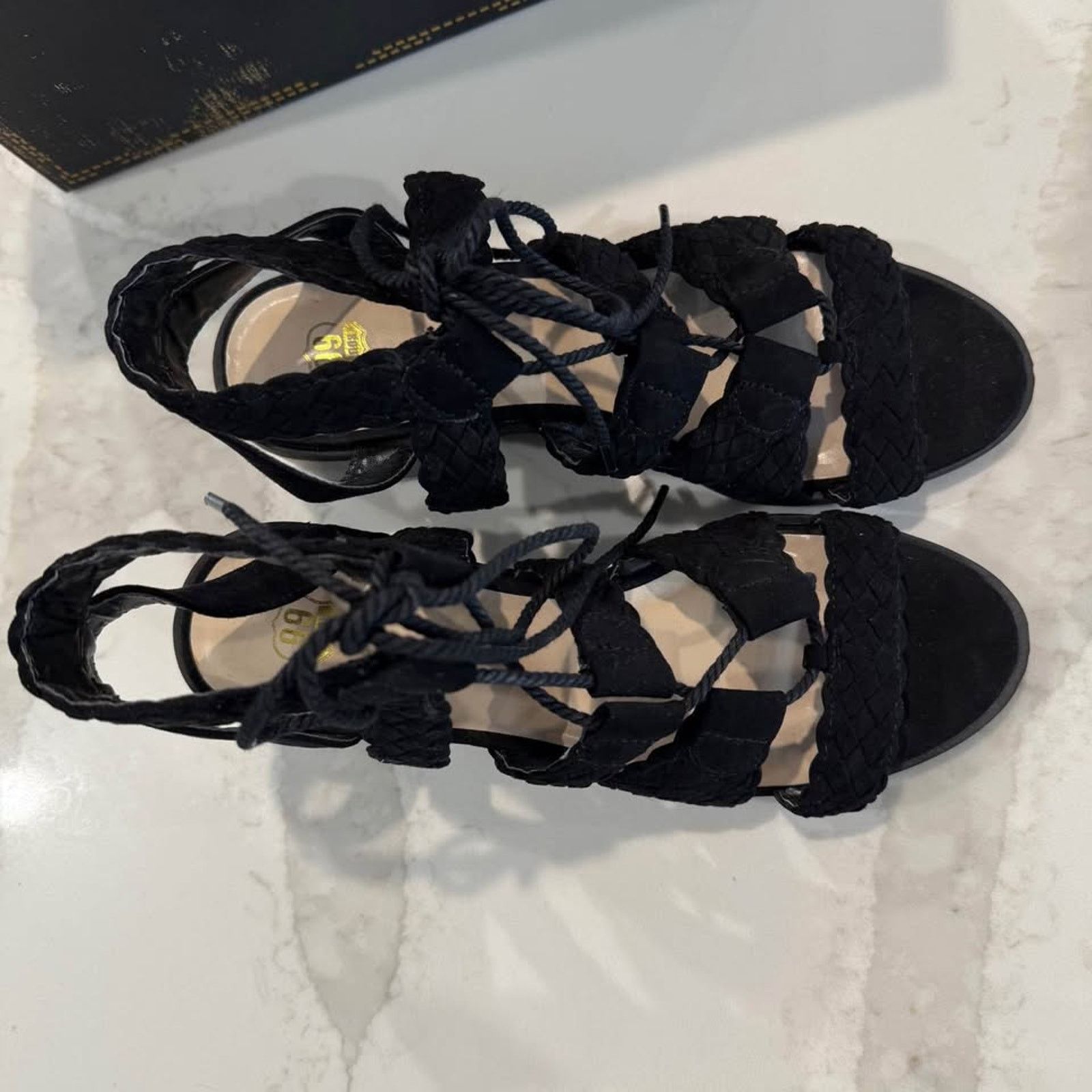Route 66 Route 66 Marcia LaceUp Wedge Dress Sandals Womens 7 Black Size US 7 / IT 37 - 5 Thumbnail