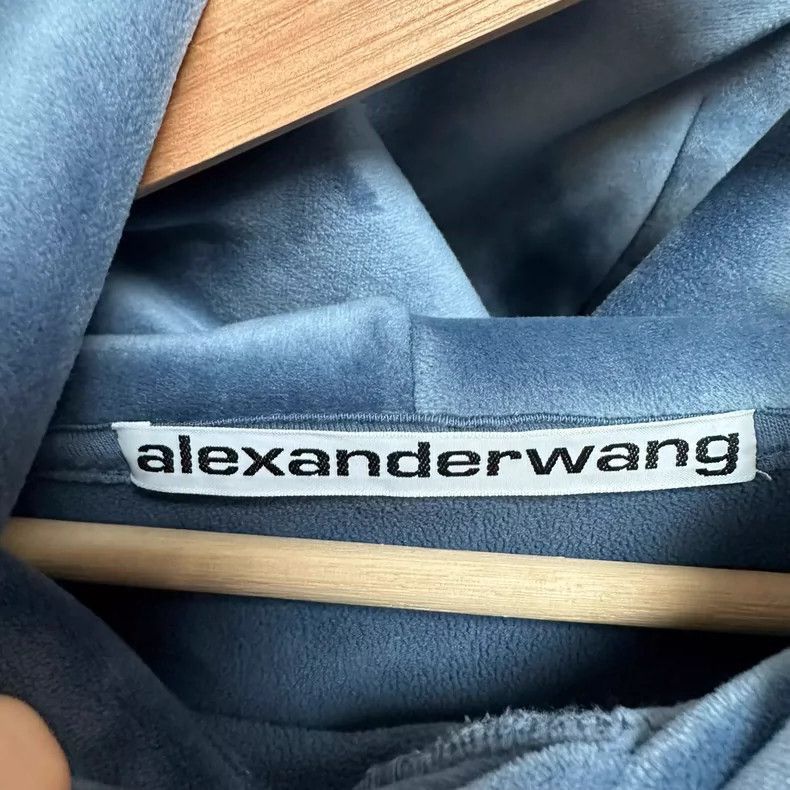 Alexander Wang Alexander Wang Blue Velvet Hoodie- Size US XS / EU 42 / 0 - 4 Thumbnail