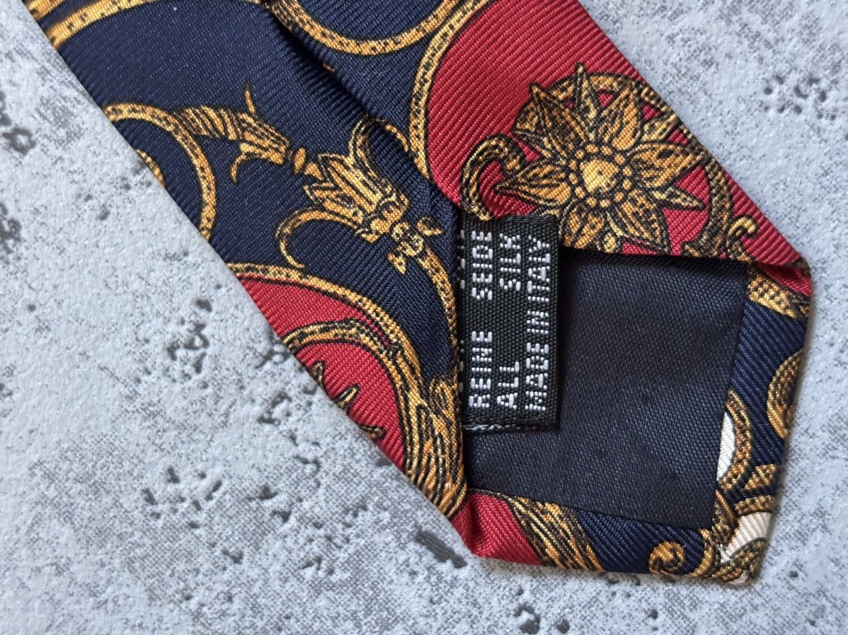 Balmain × Vintage Pierre Balmain Vintage Tie Silk Burgundy Blue Size ONE SIZE - 3 Thumbnail