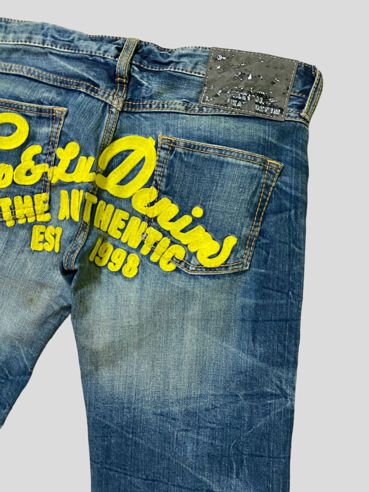 Hysteric Glamour × Japanese Brand × Vintage VINTAGE CO & LU YELLOW EMBROIDERED SPELL OUT DENIM JEANS Size US 30 / EU 46 - 13 Thumbnail