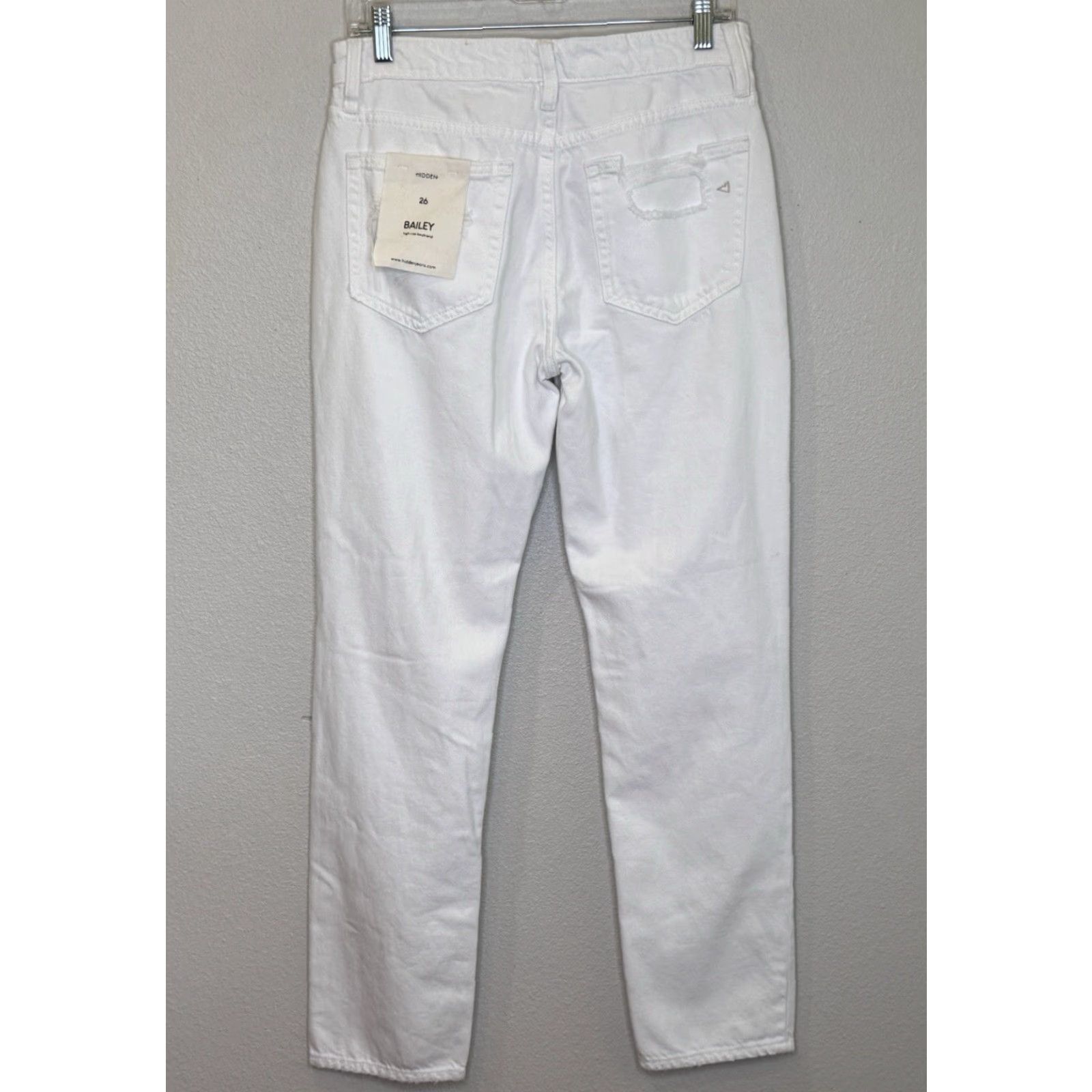 Vintage Hidden Bailey High Rise Boyfriend Jeans Womens 26 White Distressed Cotton New Size 26" / US 2 / IT 38 - 5 Thumbnail