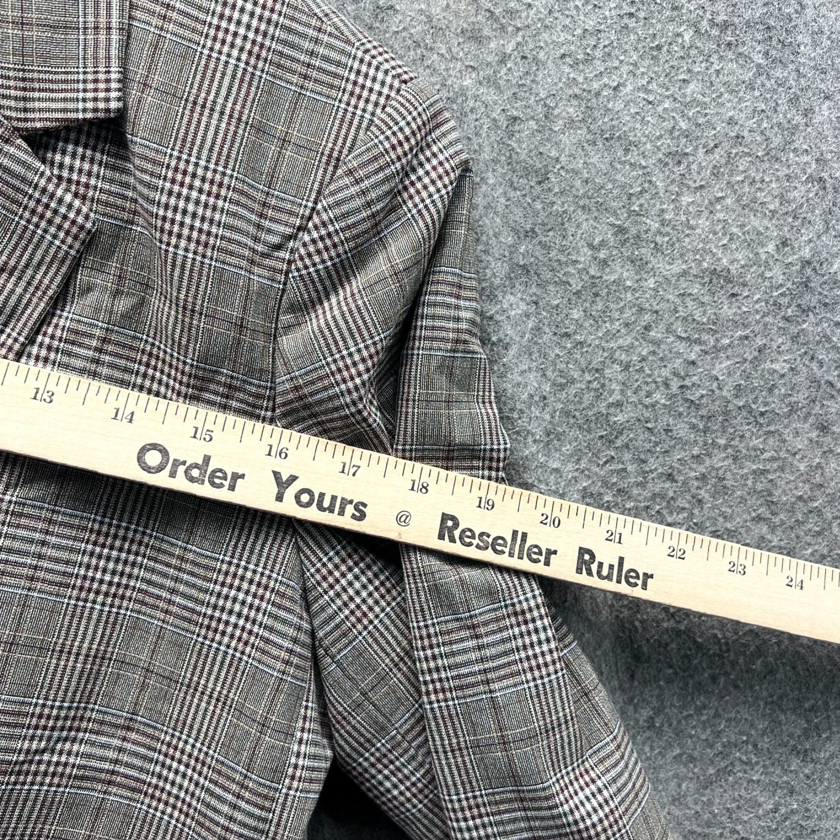 Banana Republic Banana Republic Blazer Women 6 Beige Wool Plaid Check Single-Breasted Jacket Dressy Casual Business Formal Tuxedo Style Regular Fit Womens Size M / US 6-8 / IT 42-44 - 7 Thumbnail