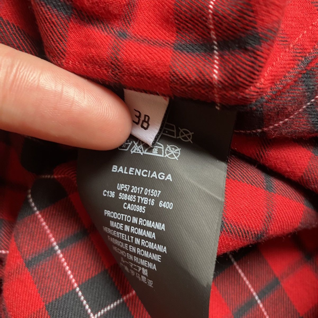 Balenciaga Balenciaga Red Pliad Logo Oversize Shirt Size US M / EU 48-50 / 2 - 5 Thumbnail