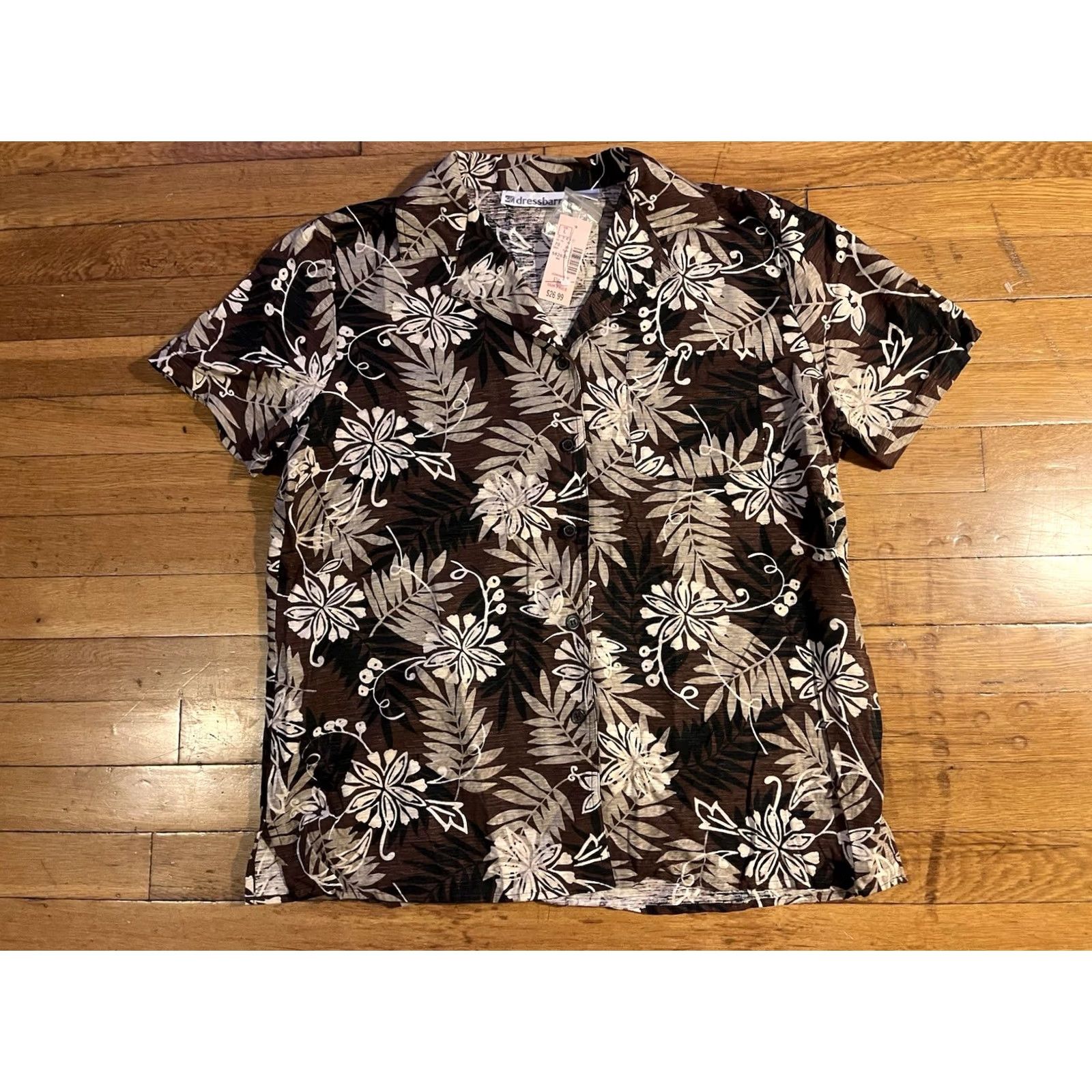 Vintage VINTAGE Dressbarn Silk Floral Shirt Pants Set Women’s L Brown 90s Floral Shirt Pants Set Mens Women’s Girl Boy? Size L / US 10 / IT 46 - 2 Thumbnail