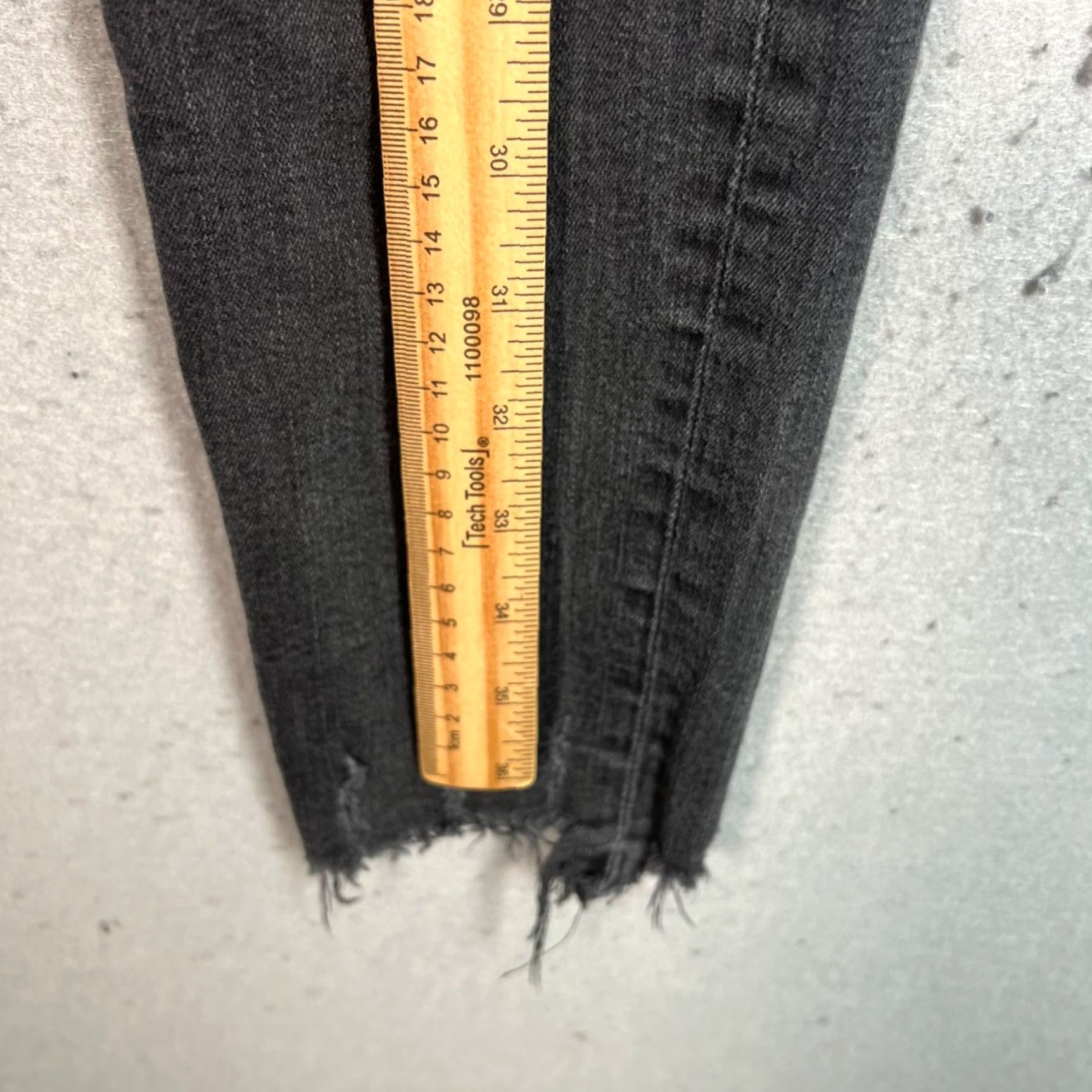 Farah AG Adriano Goldschmied The Farrah Skinny Ankle Jeans High-Rise Raw Hem Black 29R Size 29" - 7 Thumbnail