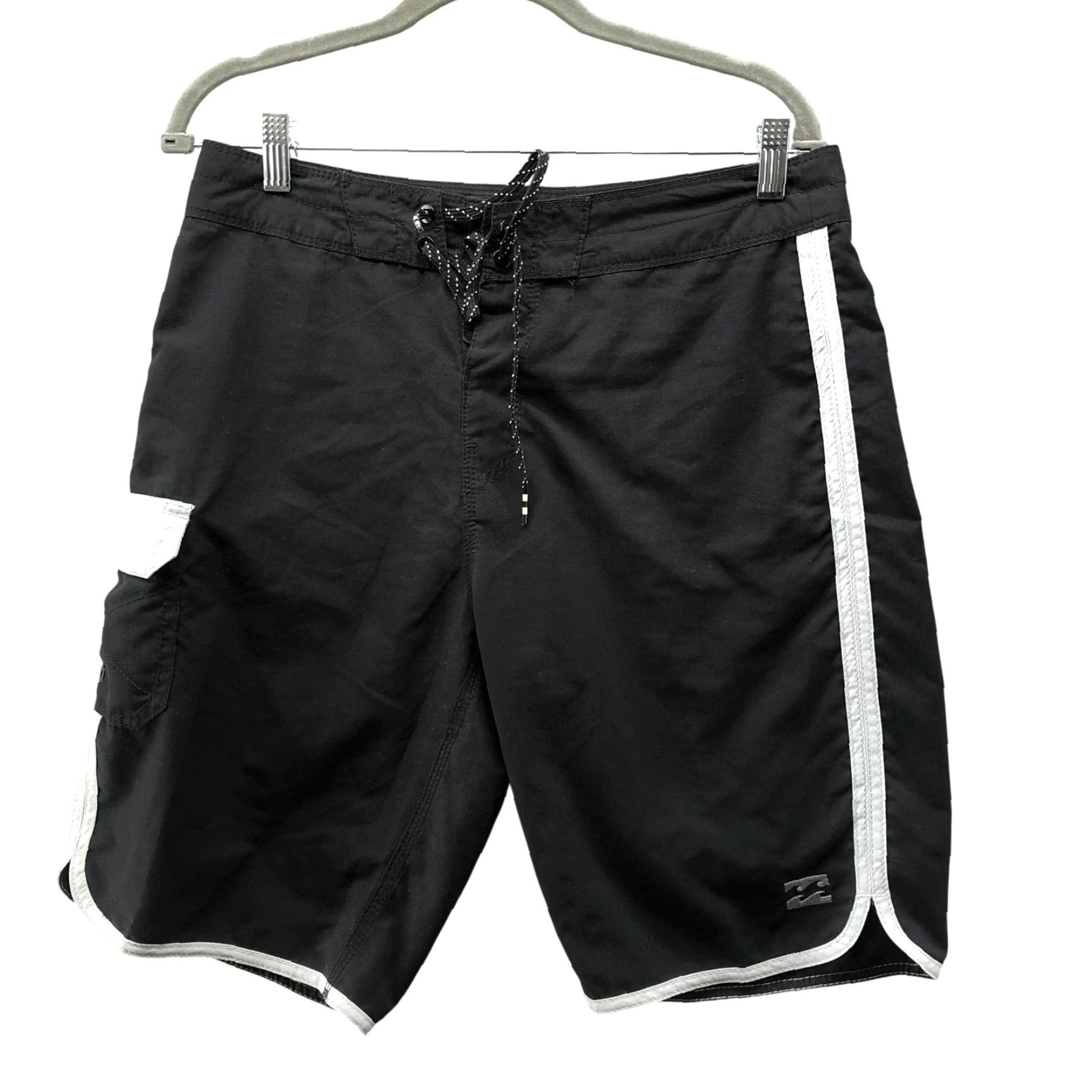 Billabong Billabong Originals 73 Board Shorts Mens 31 Black White 11'' Inseam Cargo Pocket Size US 31 - 2 Thumbnail