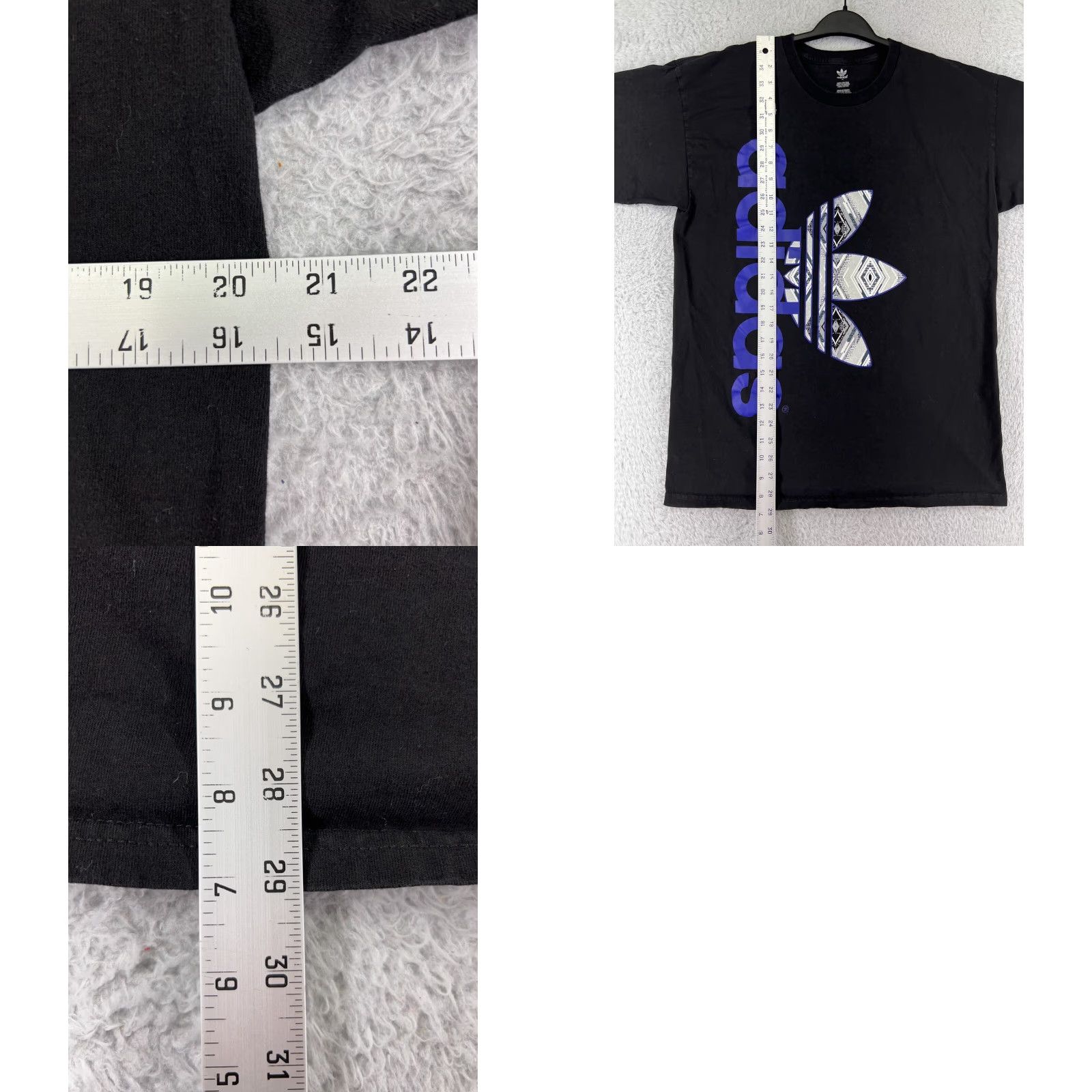 Adidas VINTAGE Adidas Shirt Mens L Black Aztec Pattern Trefoil 100% Cotton Size US L / EU 52-54 / 3 - 9 Thumbnail