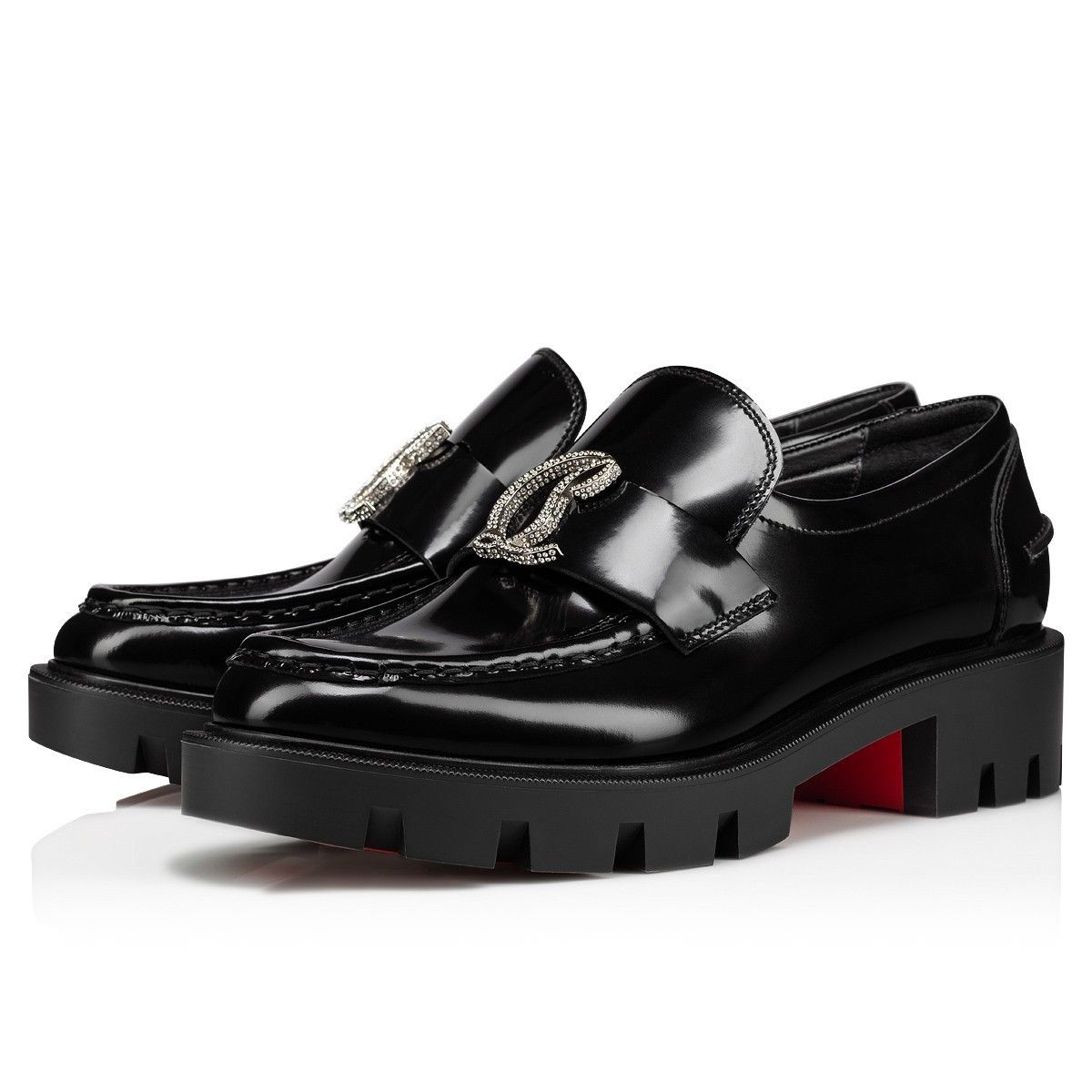 Christian Louboutin cl moc lug strass black Size US 7.5 / IT 37.5 - 1 Thumbnail