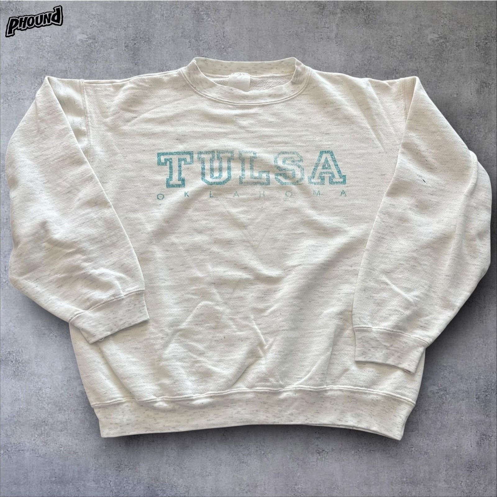 Vintage Tulsa Oklahoma Sweatshirt L Speckled Crewneck Graphic Fleece Size US L / EU 52-54 / 3 - 1 Thumbnail