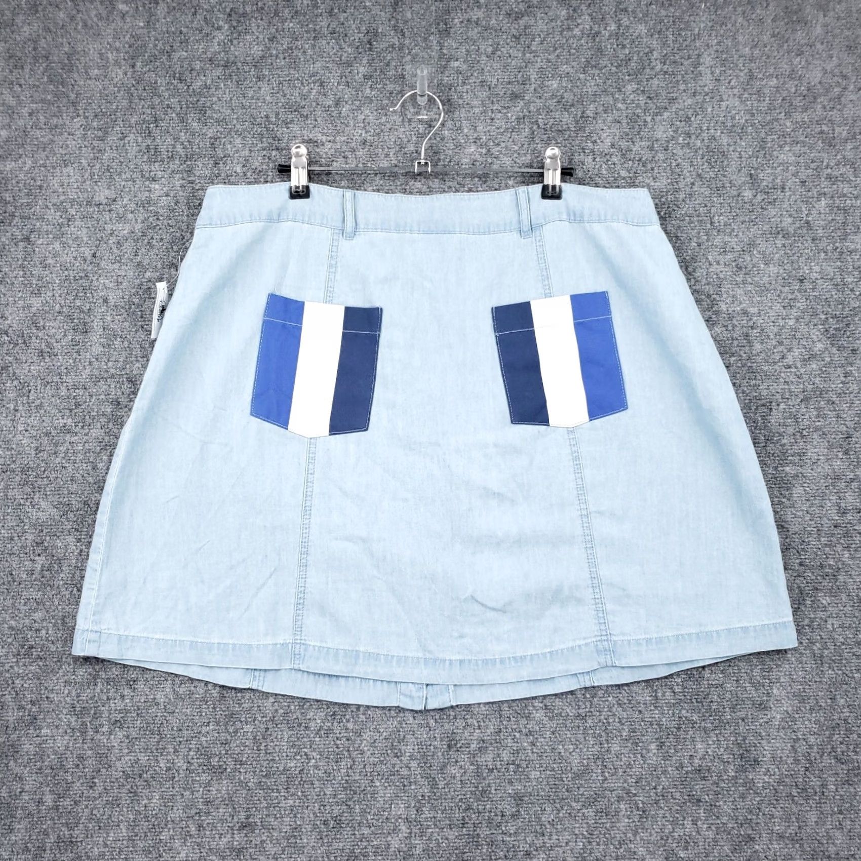 Disney Disney Skirt Womens XL Blue Mickey & Minnie Denim Button Fly Casual A-Line Size 40" / US 18 - 2 Thumbnail