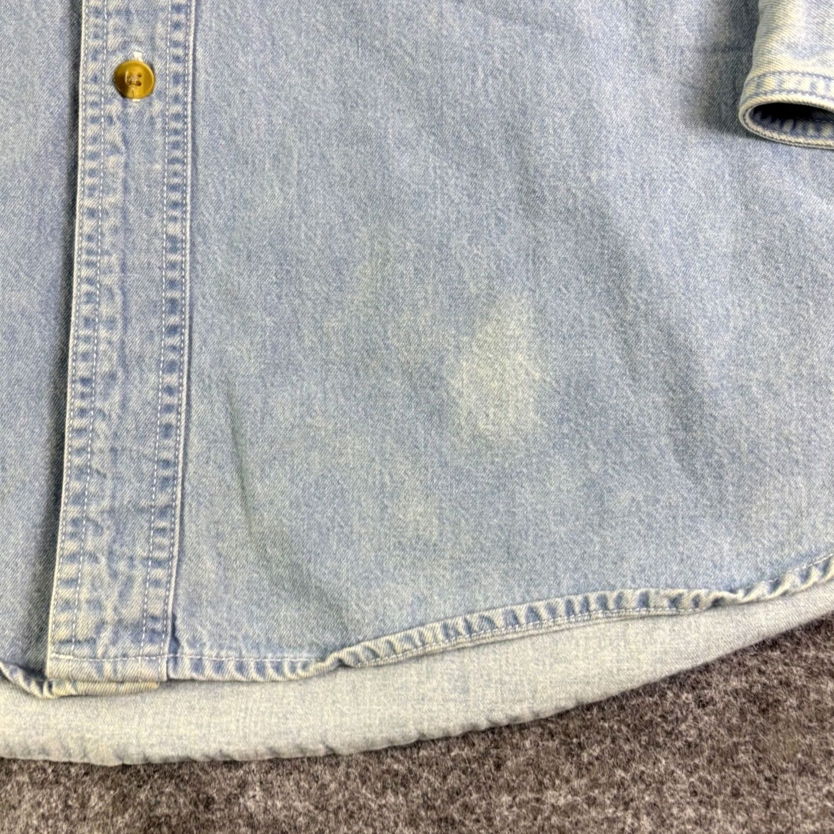 Lee VINTAGE Lee Sport Pittsburgh Steelers Denim Button Up Shirt XL Light Wash NFL 90s Mens Button-Up Collared Blue Steelers Casual Sports Retro Size US XXL / EU 58 / 5 - 6 Thumbnail
