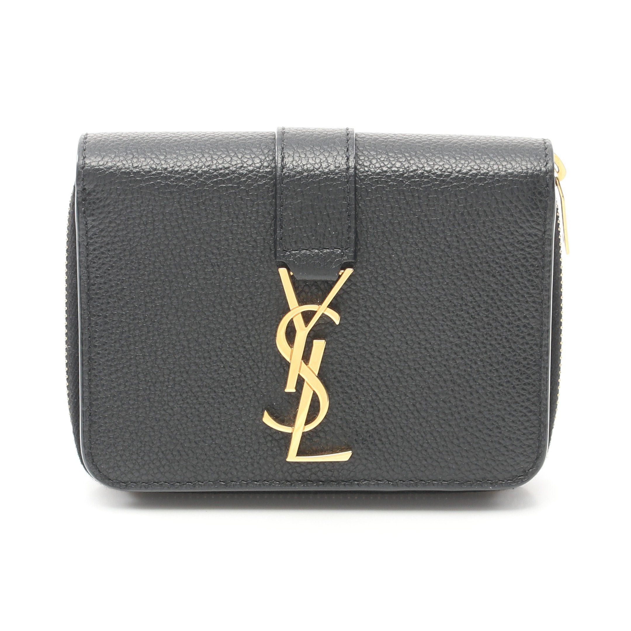 Yves Saint Laurent Yves Saint Laurent Ysl Line Bi-Fold Wallet Leather Black Size ONE SIZE - 1 Thumbnail